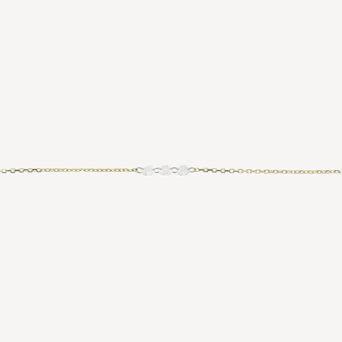 Necklace diamonds inlaid 3mm yellow gold