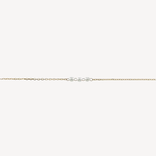 3mm diamond necklace Rose Gold