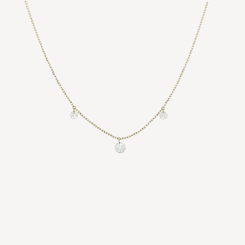 3.5mm yellow gold diamond necklace