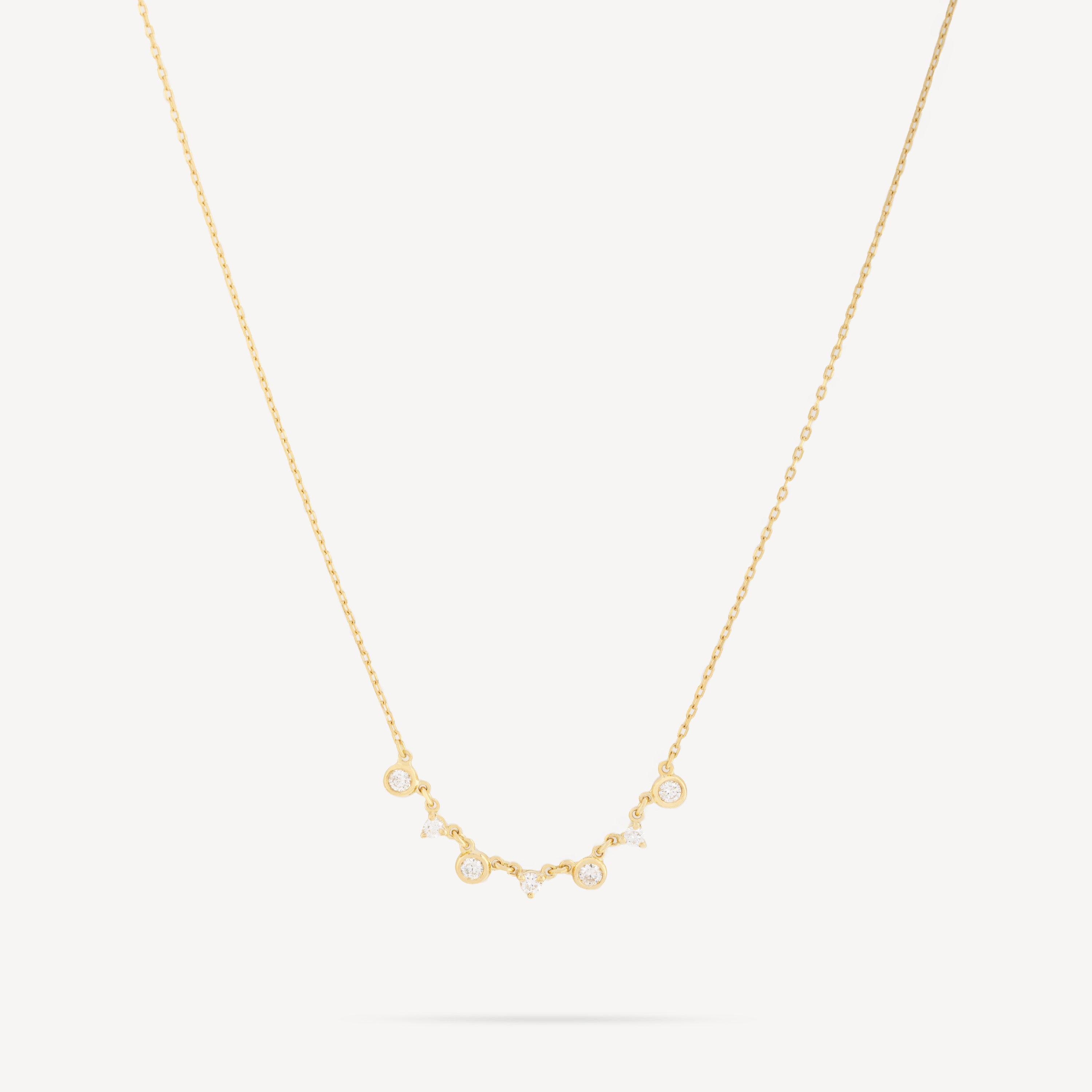 Necklace 7 Yellow Gold Diamonds