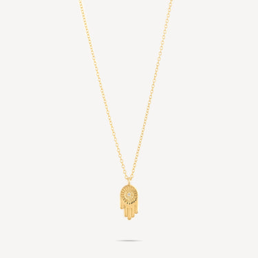 Hamsa Gold Diamond Necklace