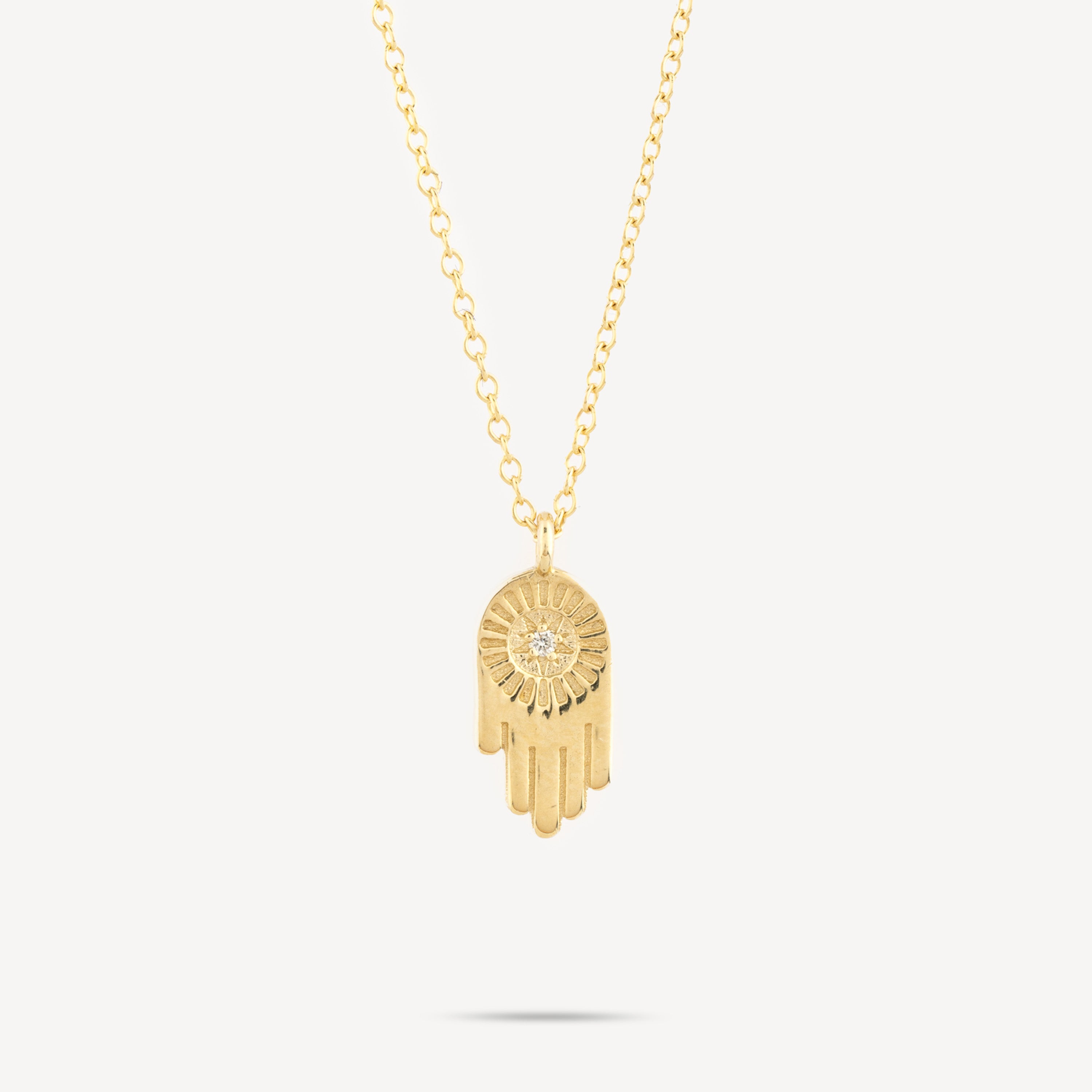 Hamsa Gold Diamond Necklace