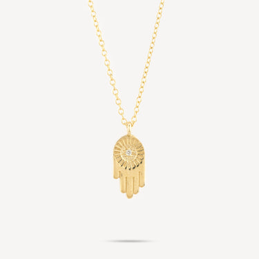 Hamsa Gold Diamond Necklace