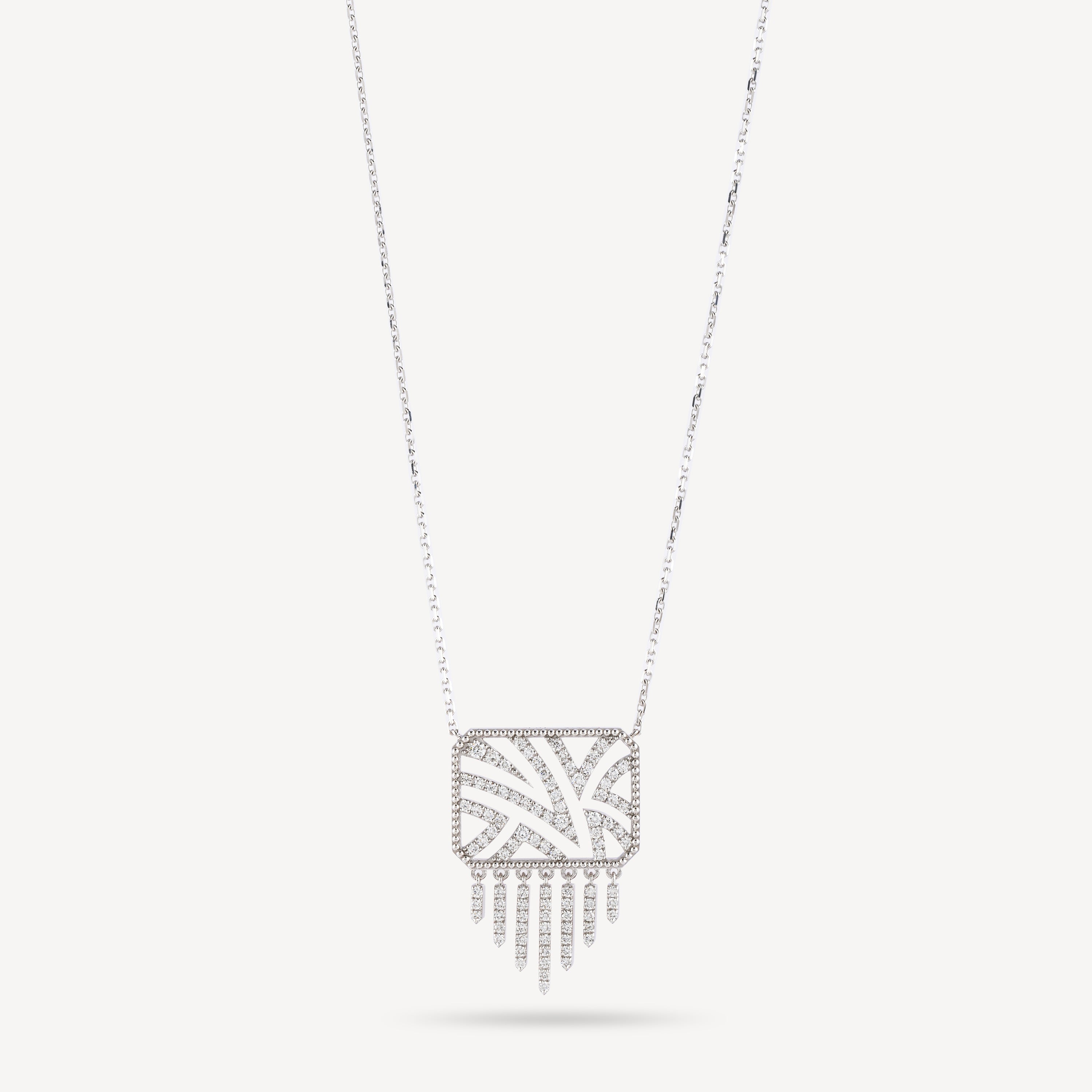 Haxo White Gold Diamond Pendant Necklace