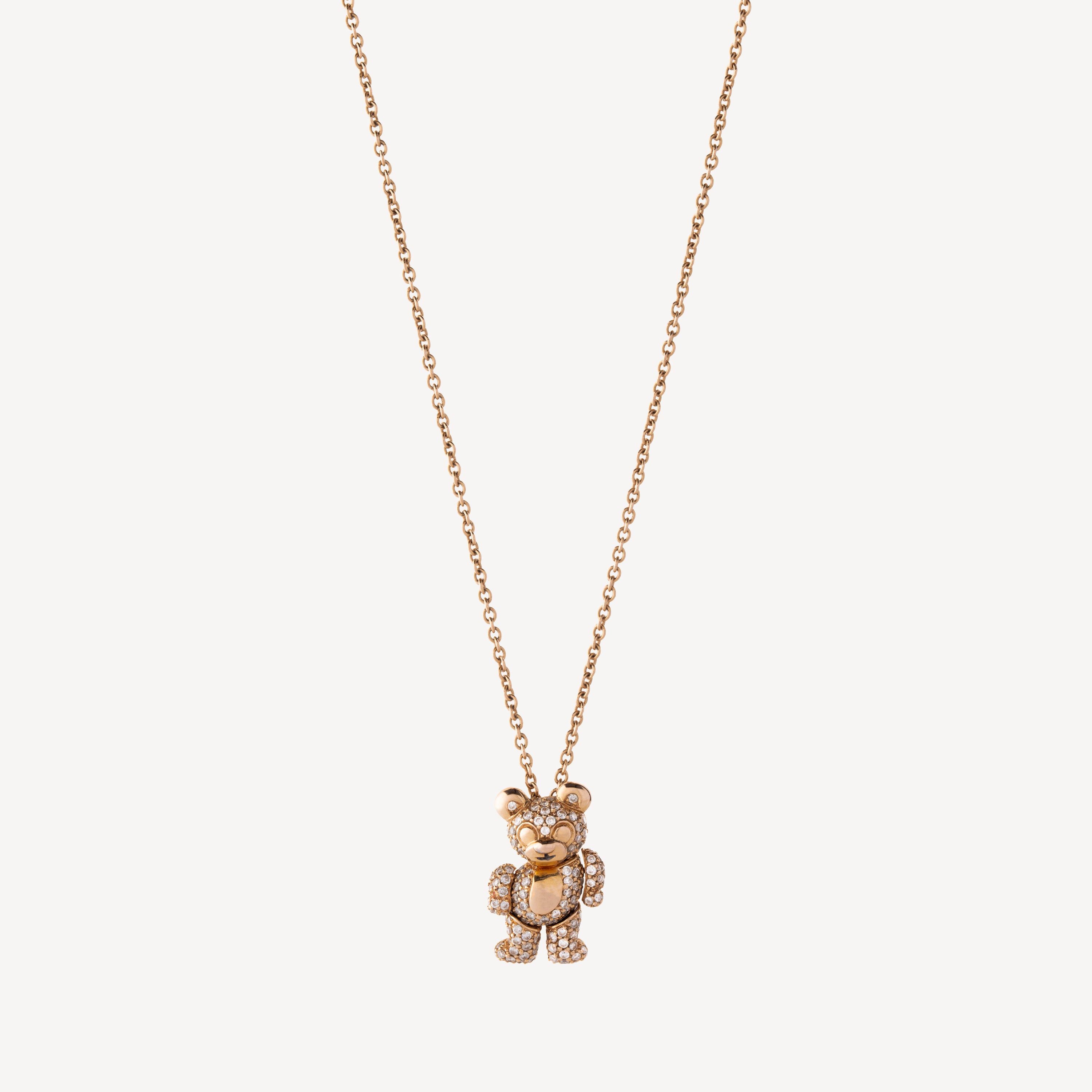 Bear Pendant Necklace Rose Gold