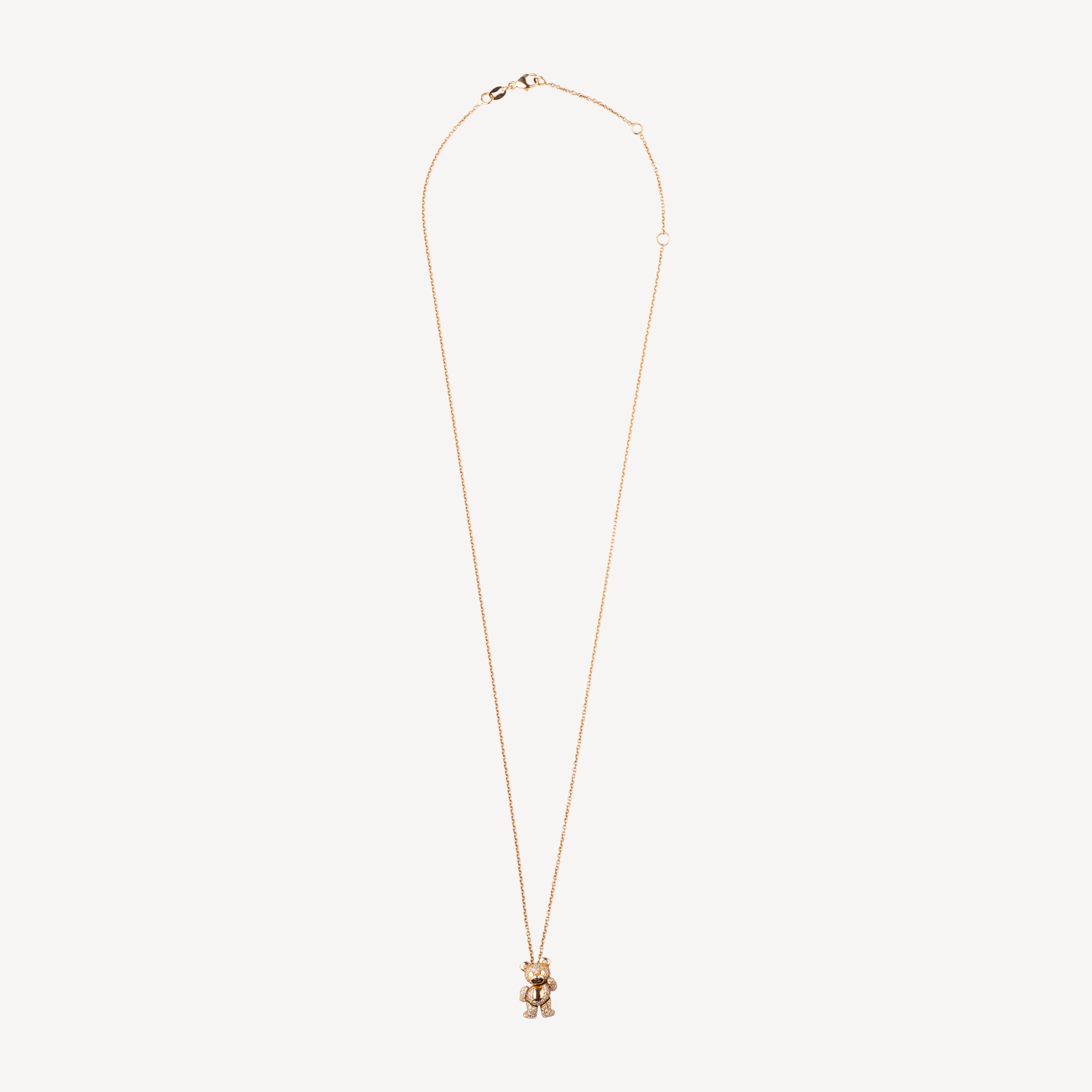 Bear Pendant Necklace Rose Gold