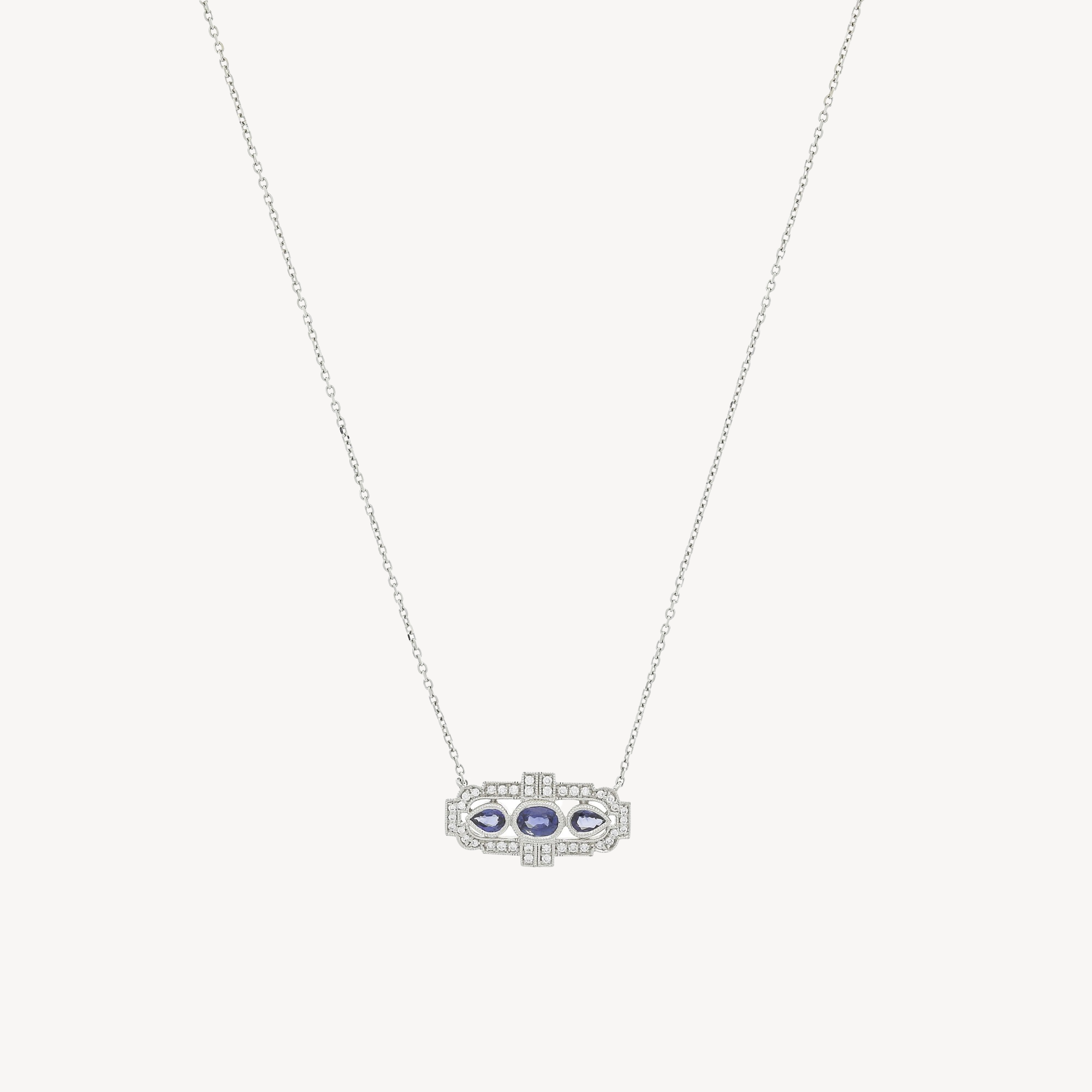 Sapphire Art Deco necklace