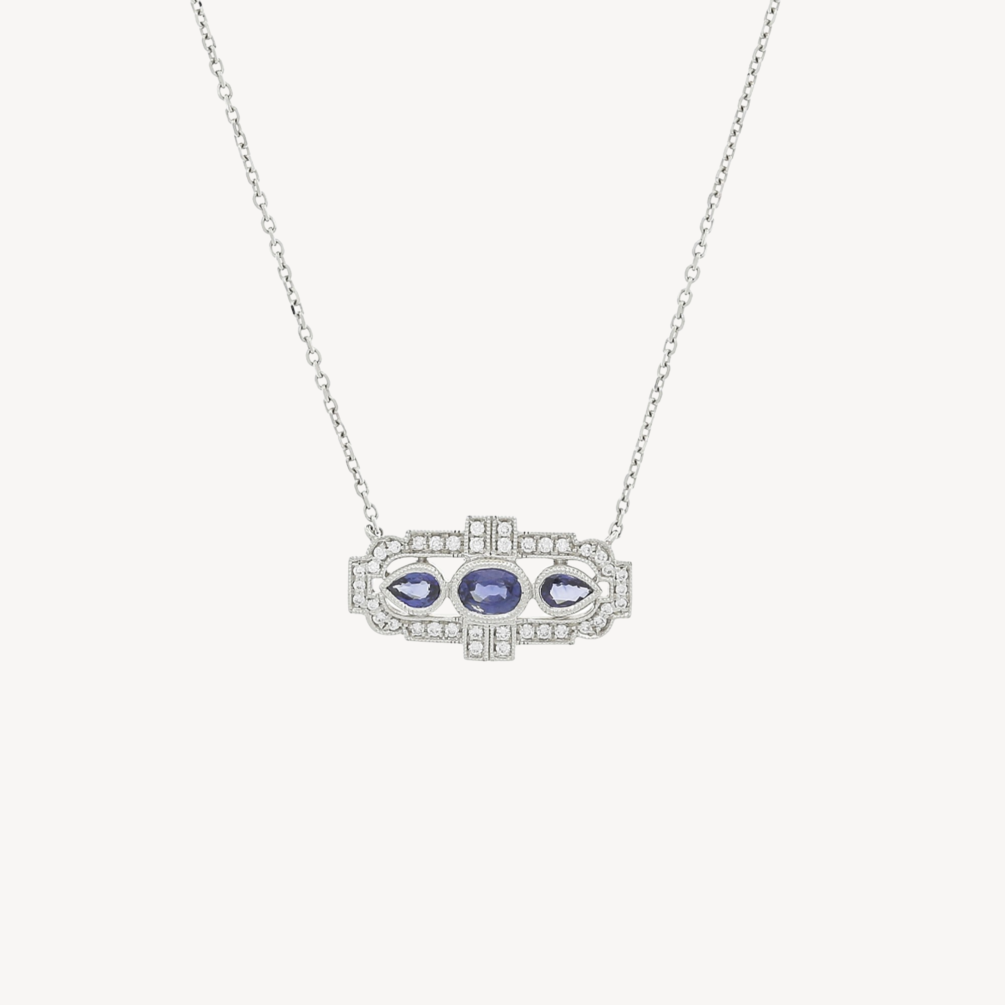 Sapphire Art Deco necklace