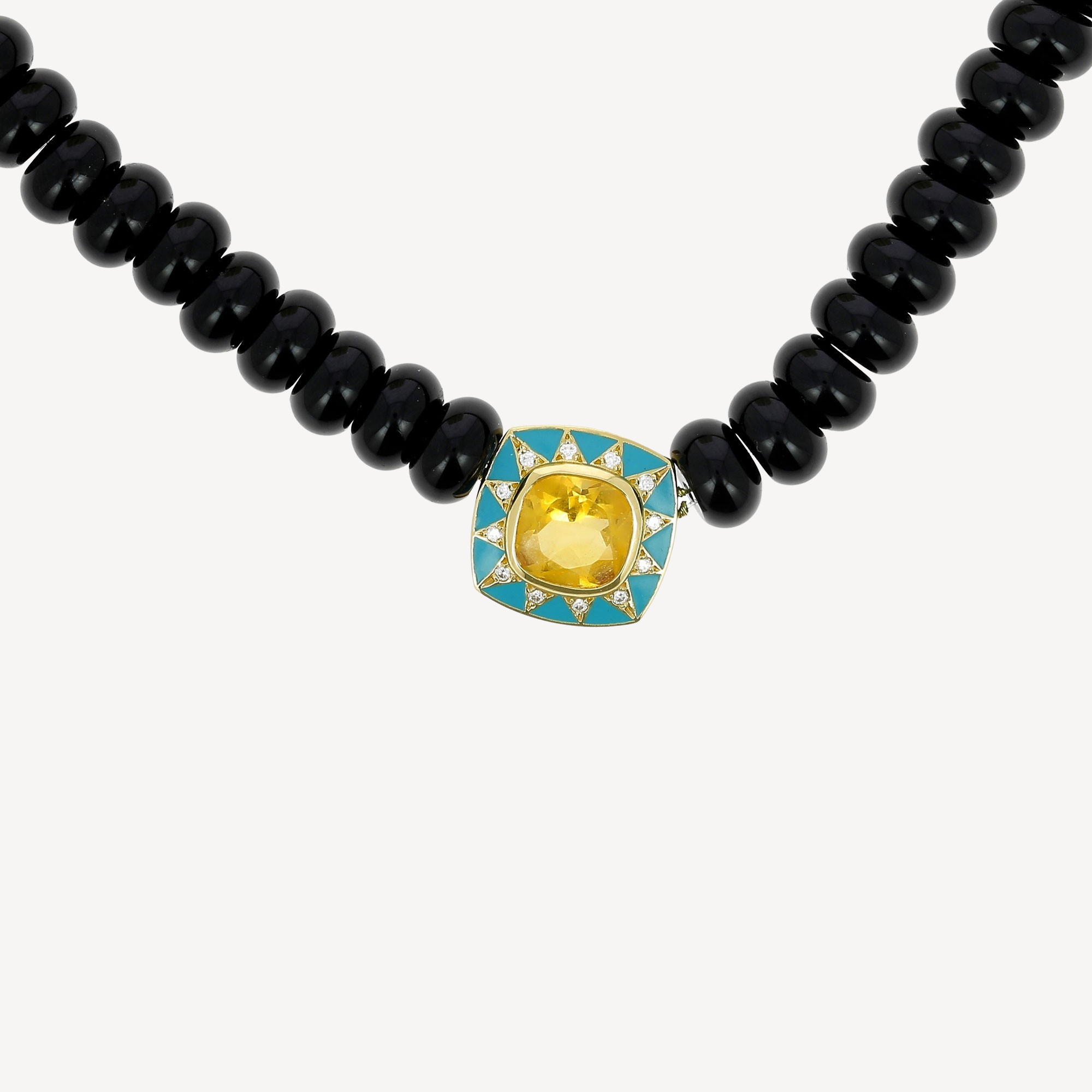 Necklace Stella 4 Onyx and Citrine