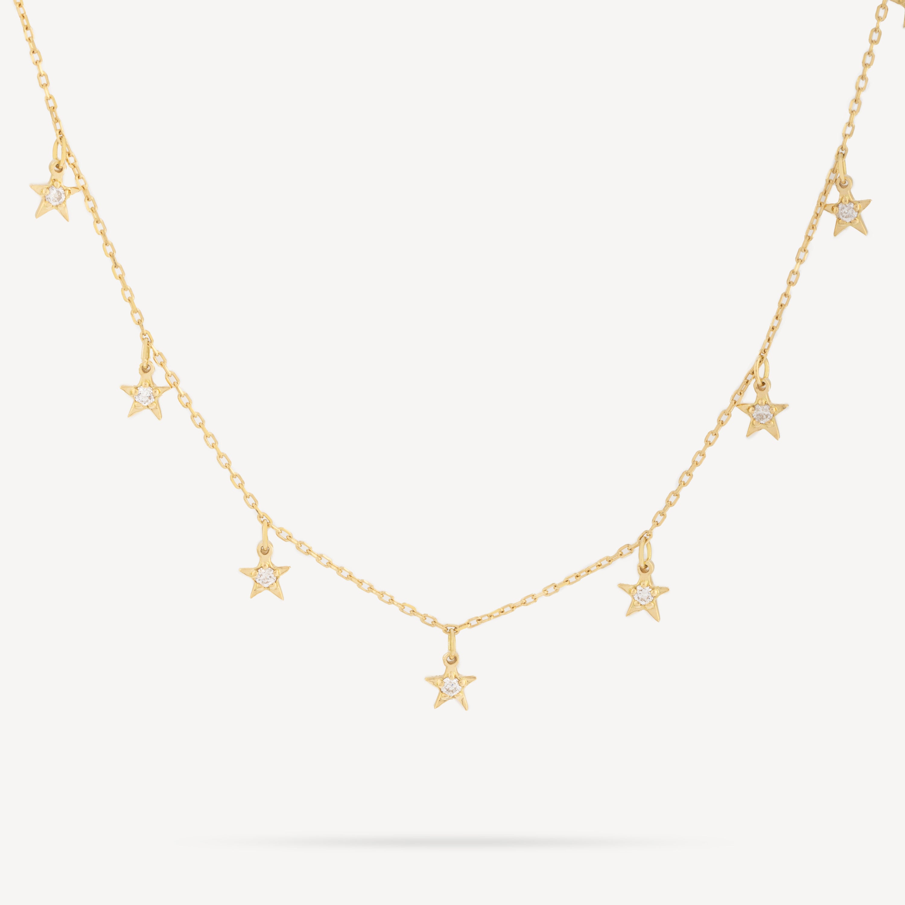 Tiny Star Yellow Gold Diamond Necklace