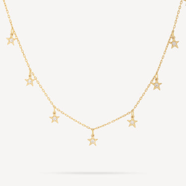 Tiny Star Yellow Gold Diamond Necklace