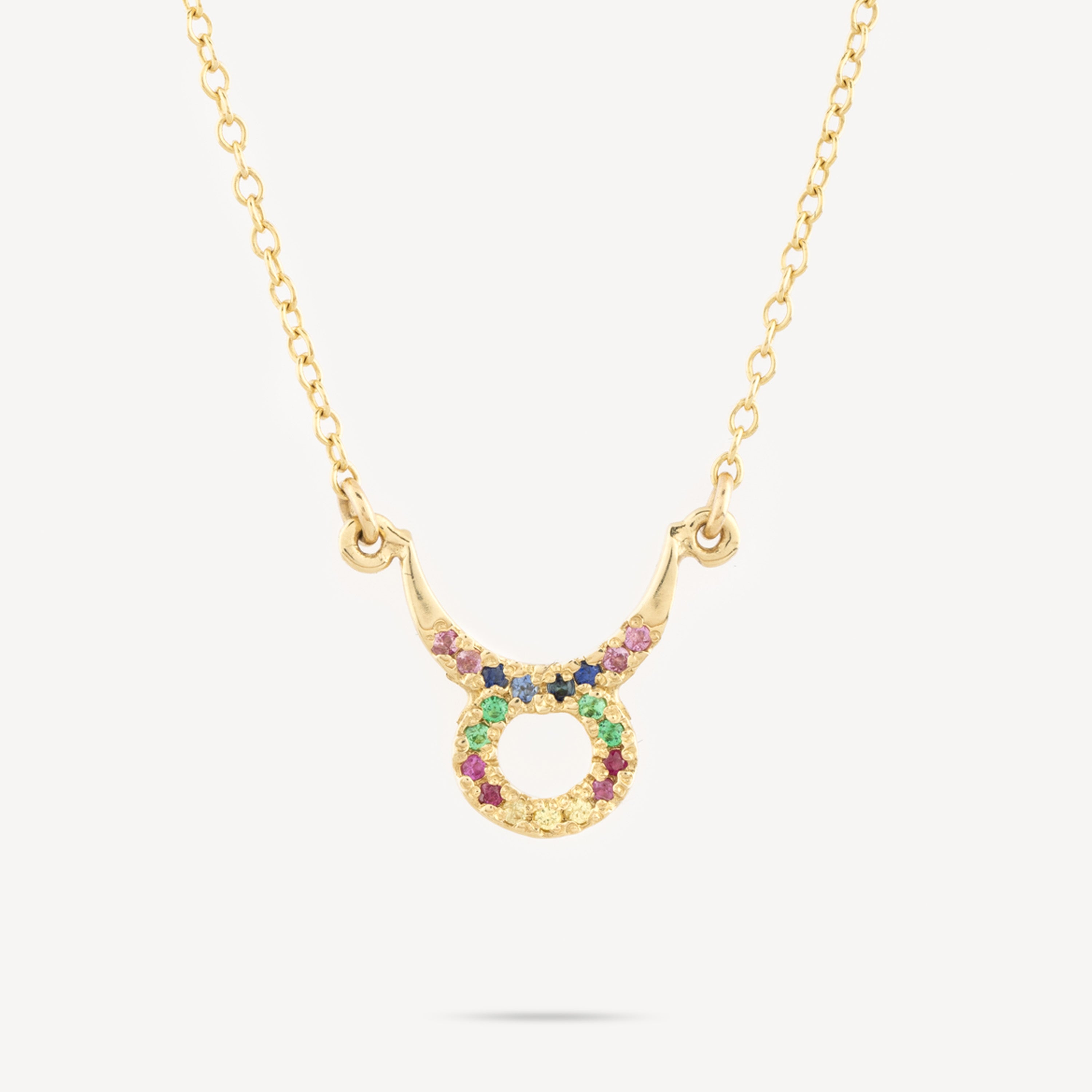 Necklace Zodiac Belier Multicolored Sapphires