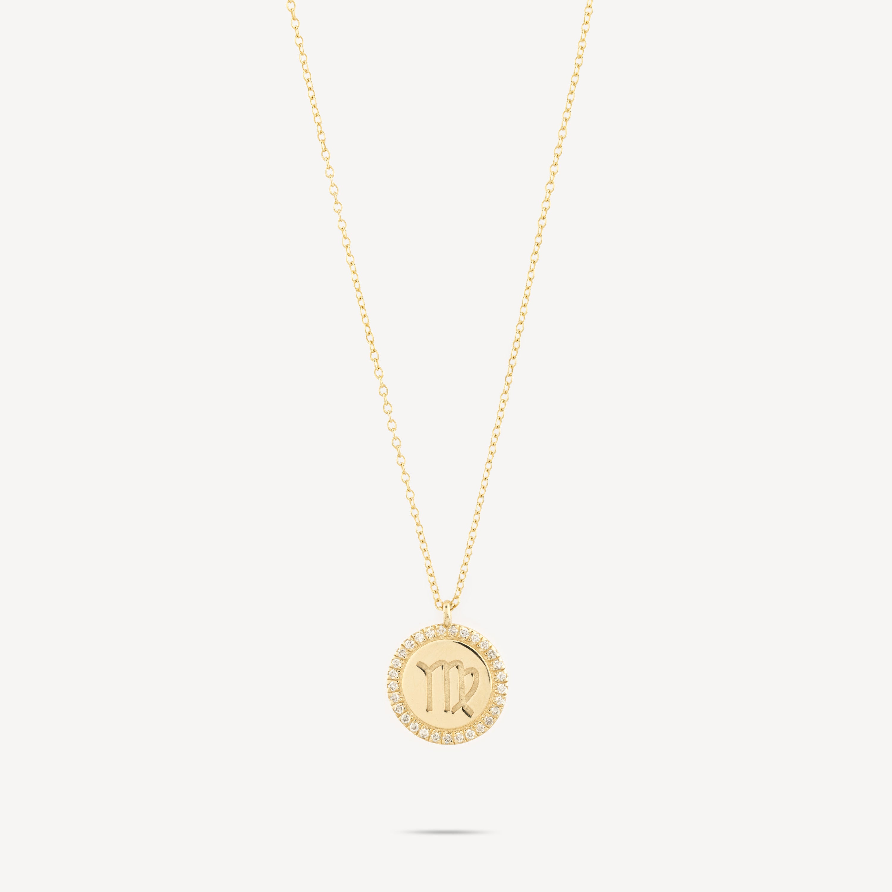 Virgo medallion zodiac necklace