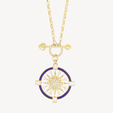 Compass with Lapis Stone necklace