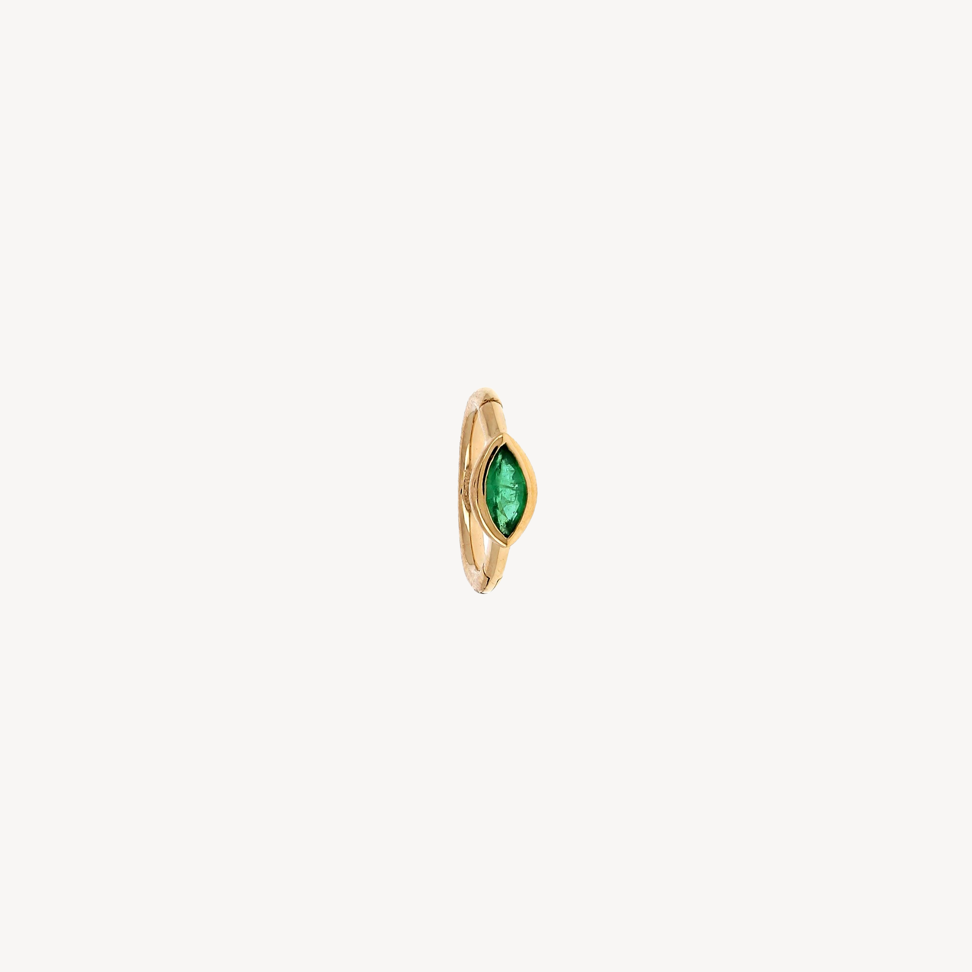 Piercing Hoop 6.5mm Emerald Marquise 3x2mm Rose Gold