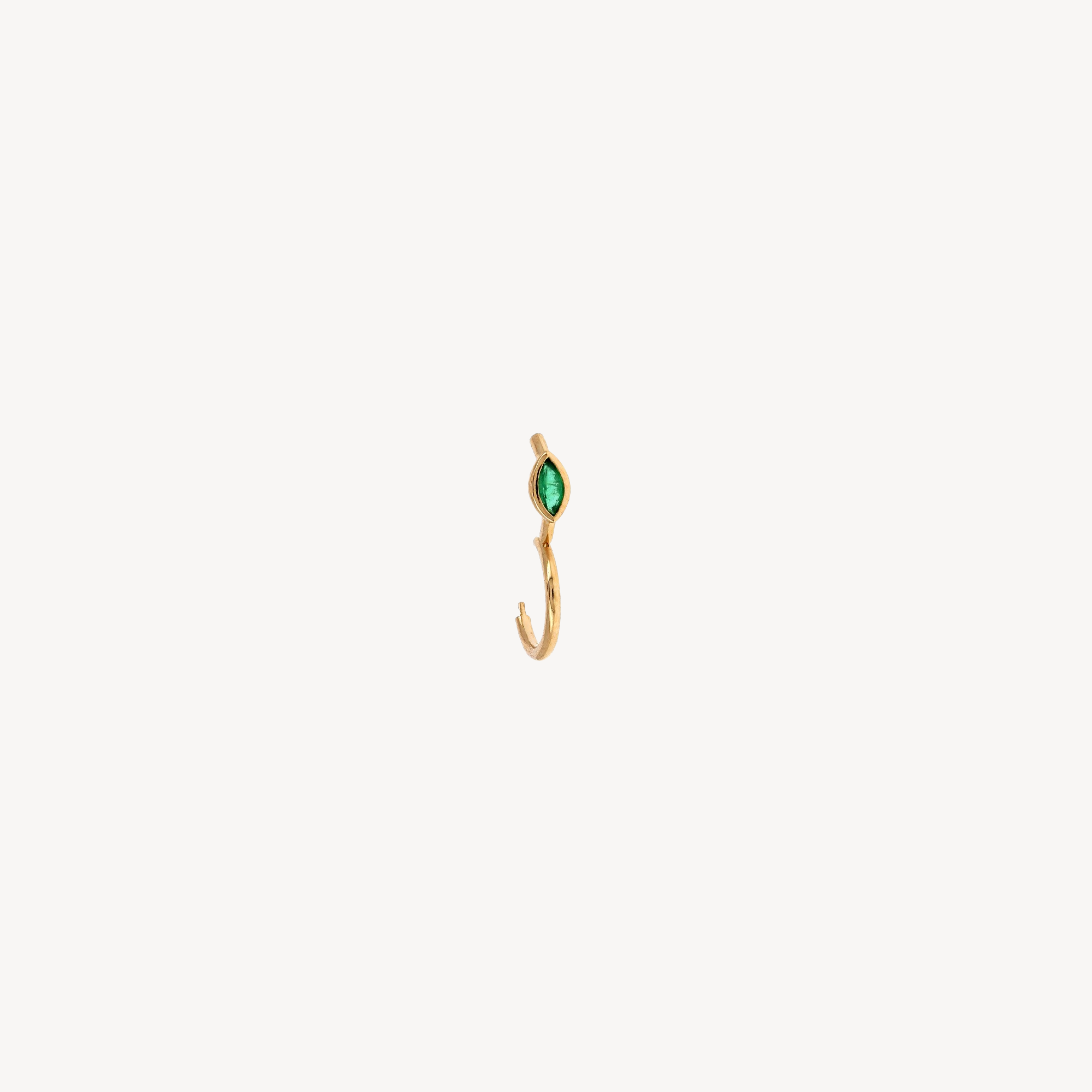 Piercing Hoop 6.5mm Emerald Marquise 3x2mm Rose Gold