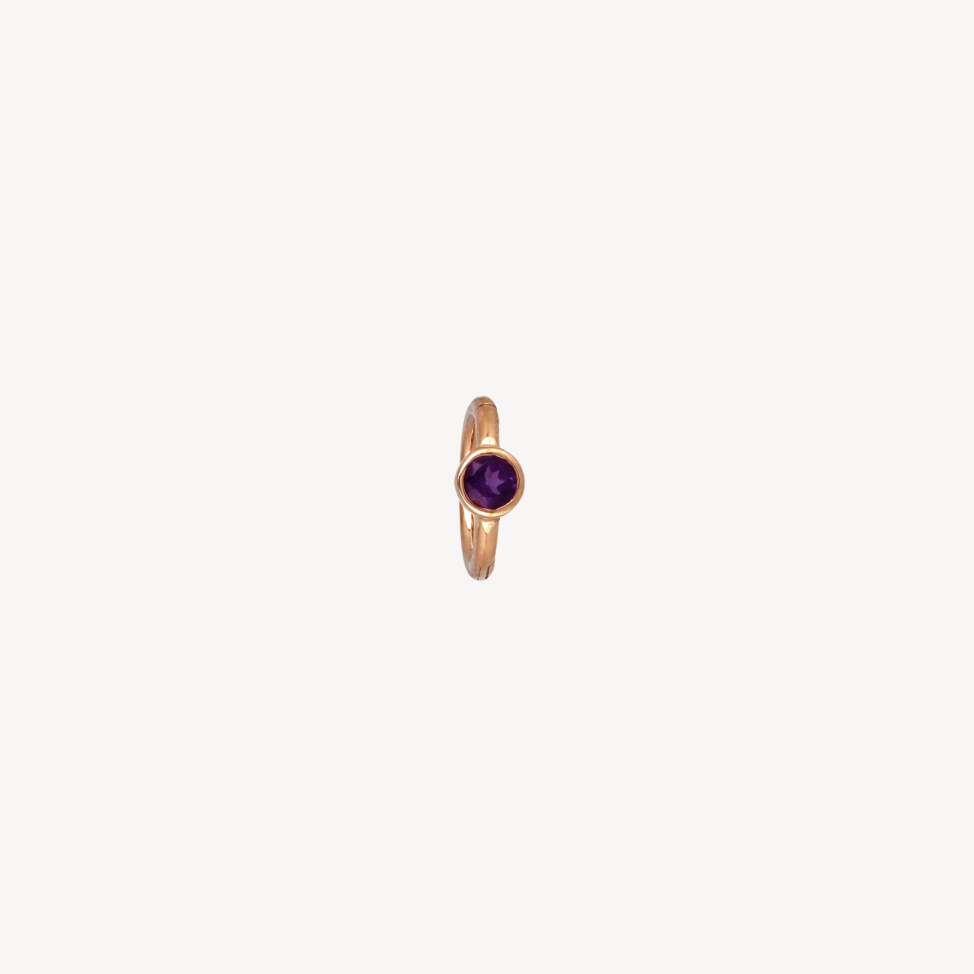 Piercing Hoop 6.5mm Rose Gold Amethyst 2.5mm