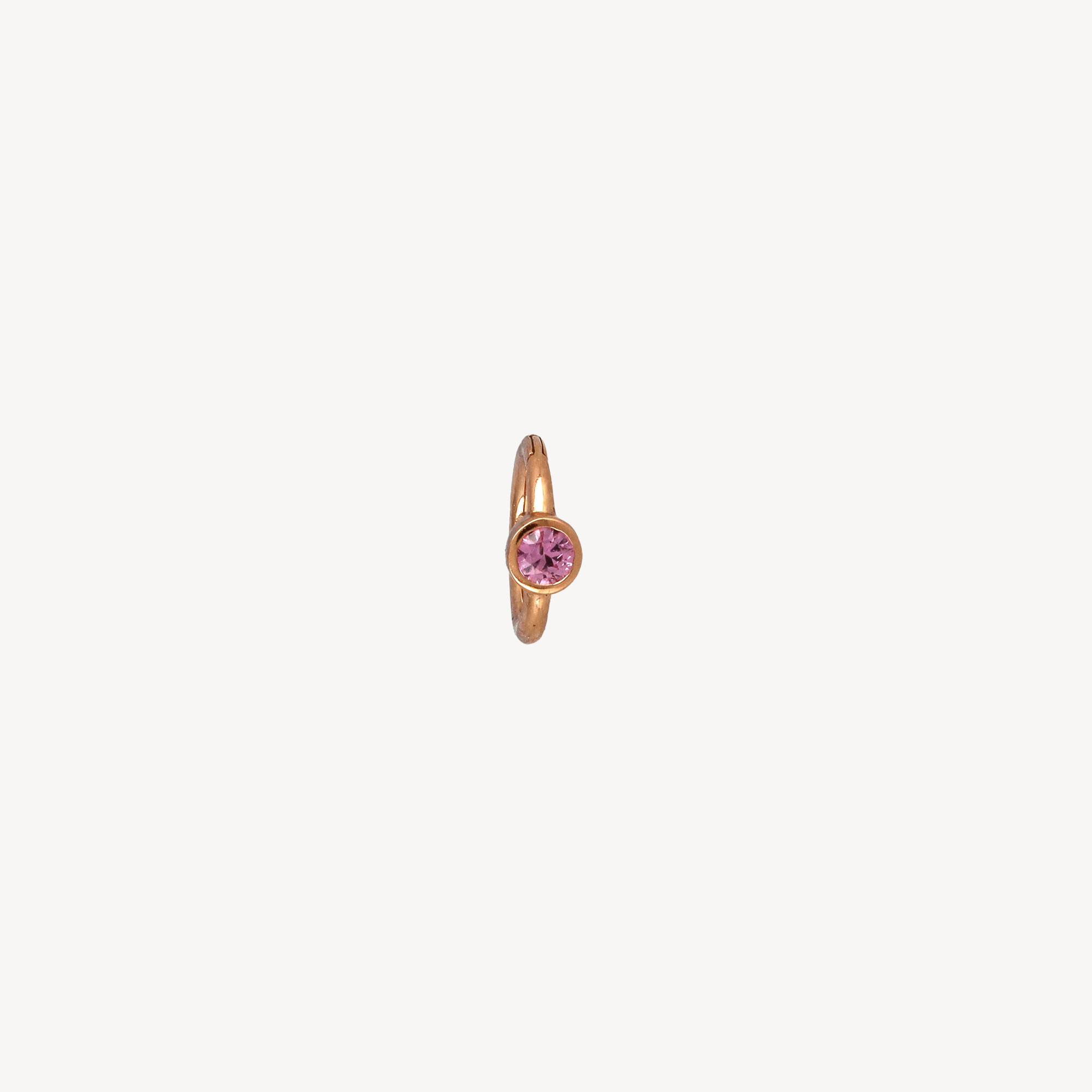 Piercing Hoop 6.5mm Rose Gold Pink Sapphire 2.5mm