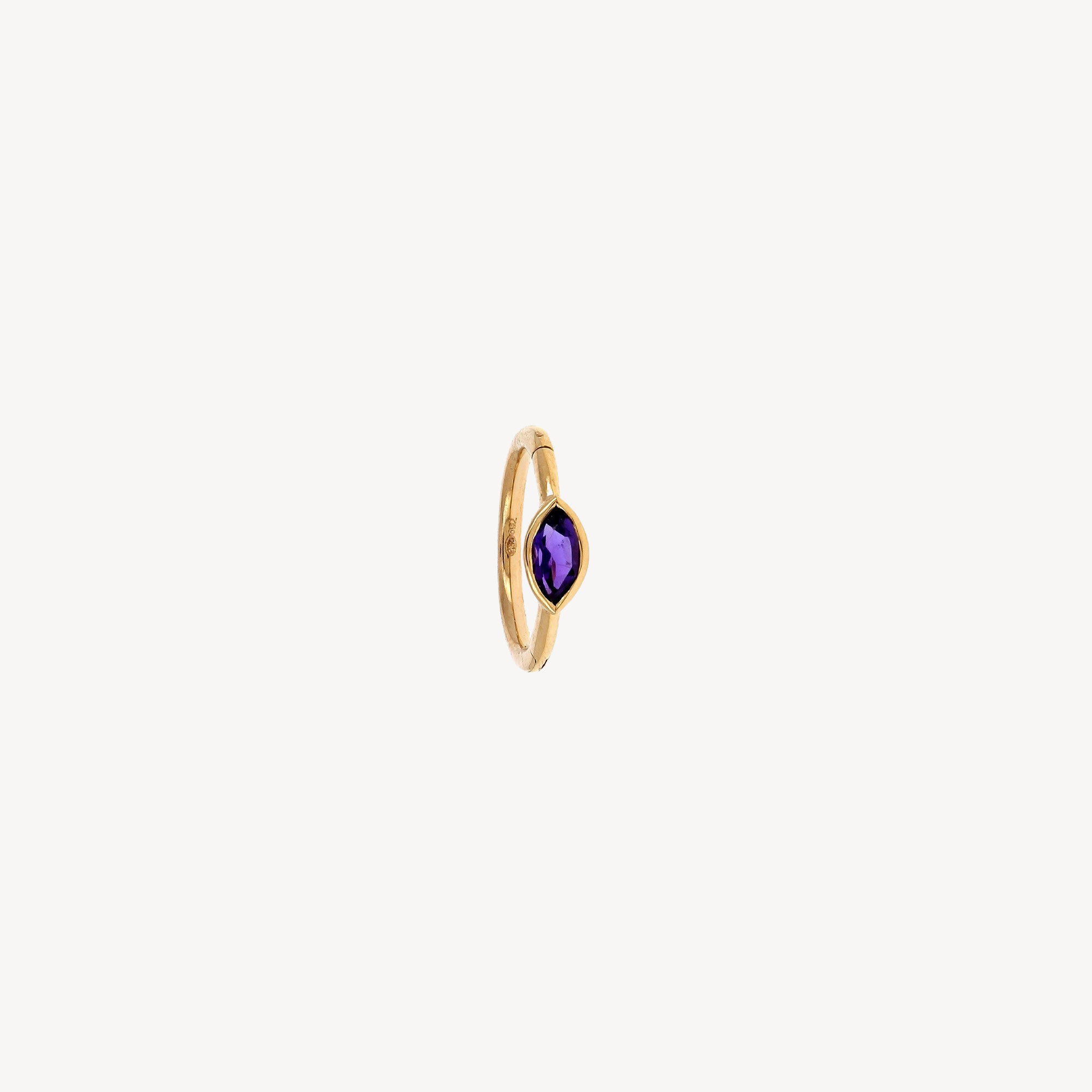 Piercing Hoop 8mm Amethyst Marquise 3x2mm Rose Gold