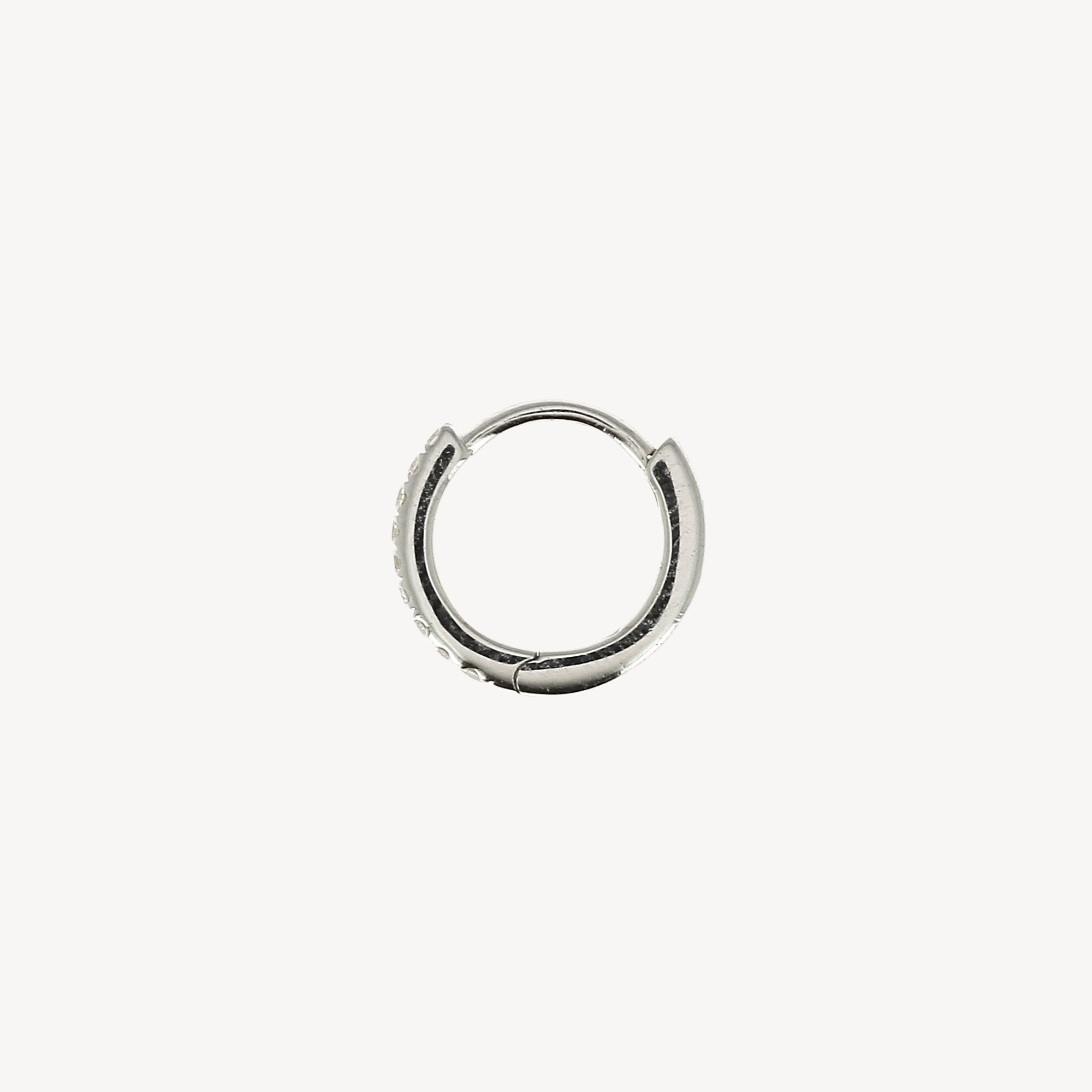 Hoop 8mm Full Pavé White Gold