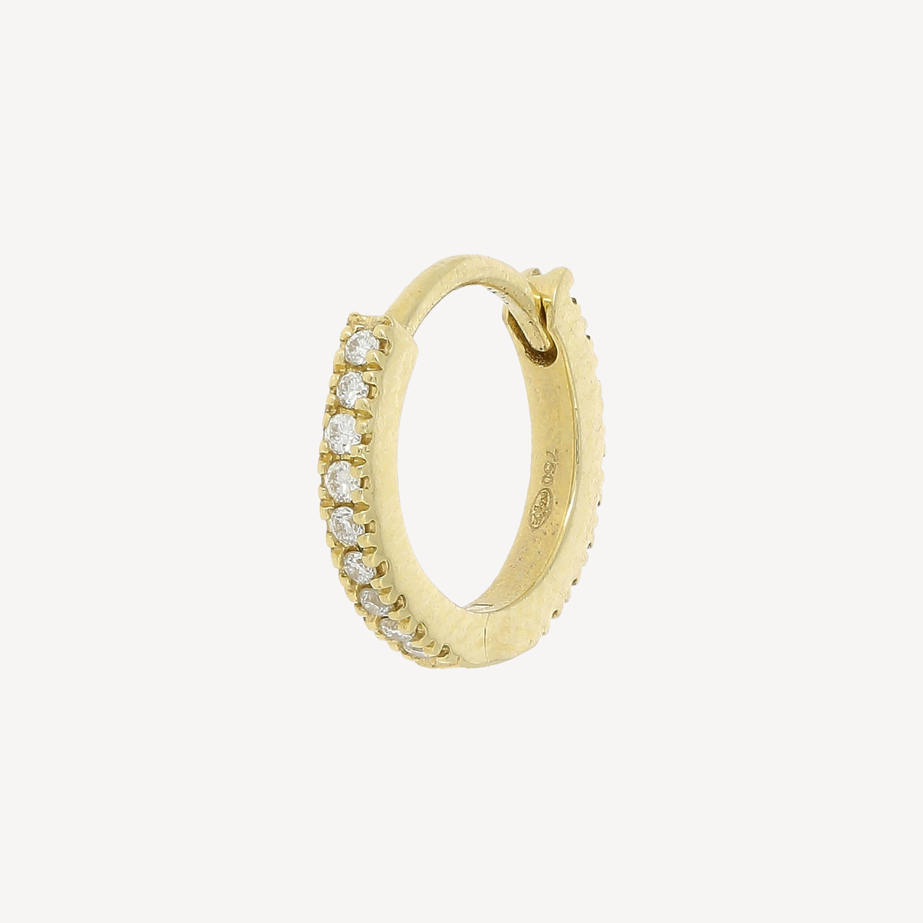 Hoop 8mm Full Pavé Yellow Gold