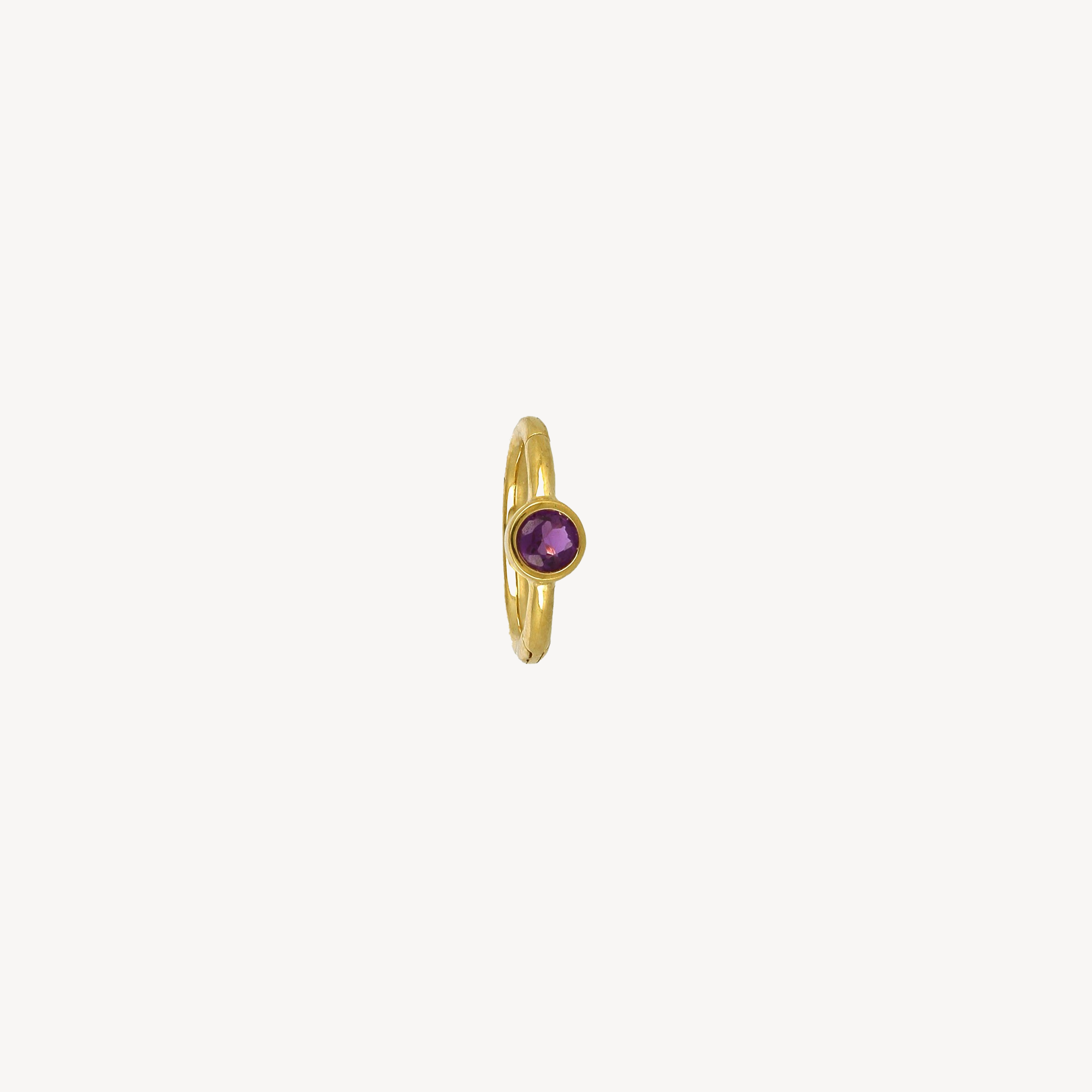 Piercing Hoop 8mm Yellow Gold Amethyst 2.5mm