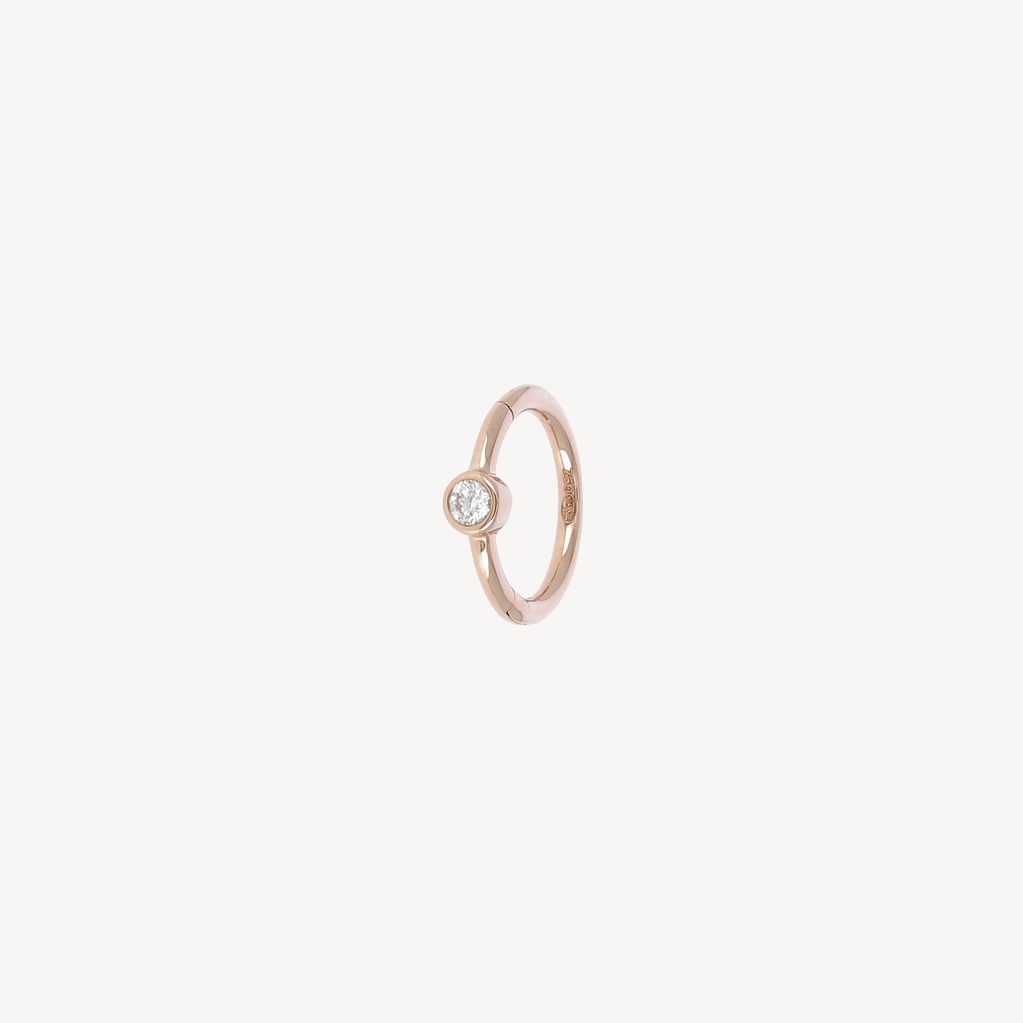 Piercing Hoop 8mm Rose Gold diamond 2mm