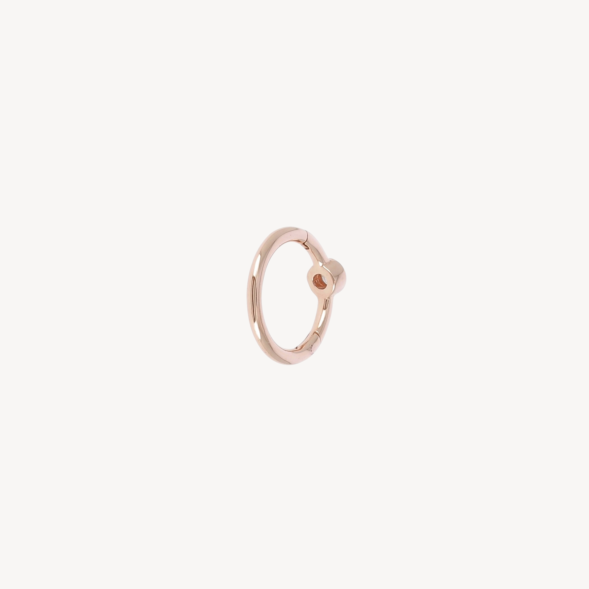 Piercing Hoop 8mm Rose Gold diamond 2mm