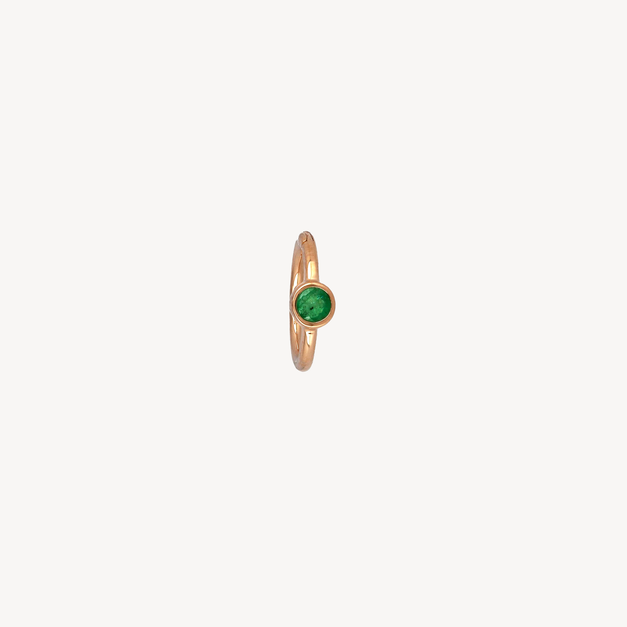 Piercing Hoop 8mm Rose Gold Emerald 2.5mm