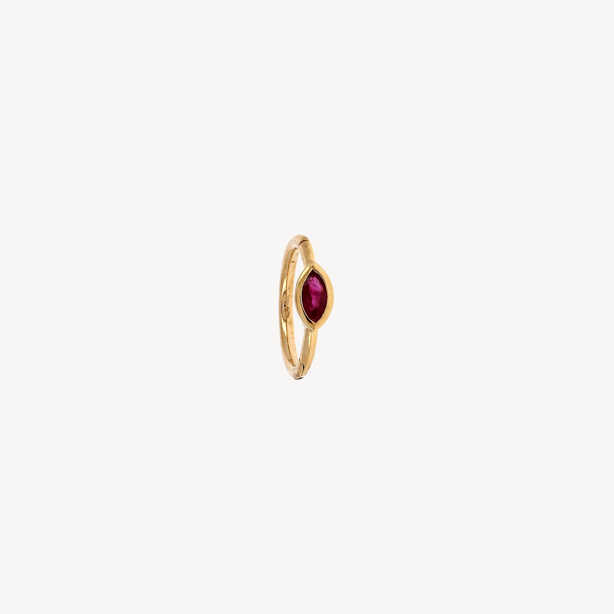 Piercing Hoop 8mm Ruby Marquise 3x2mm Rose Gold