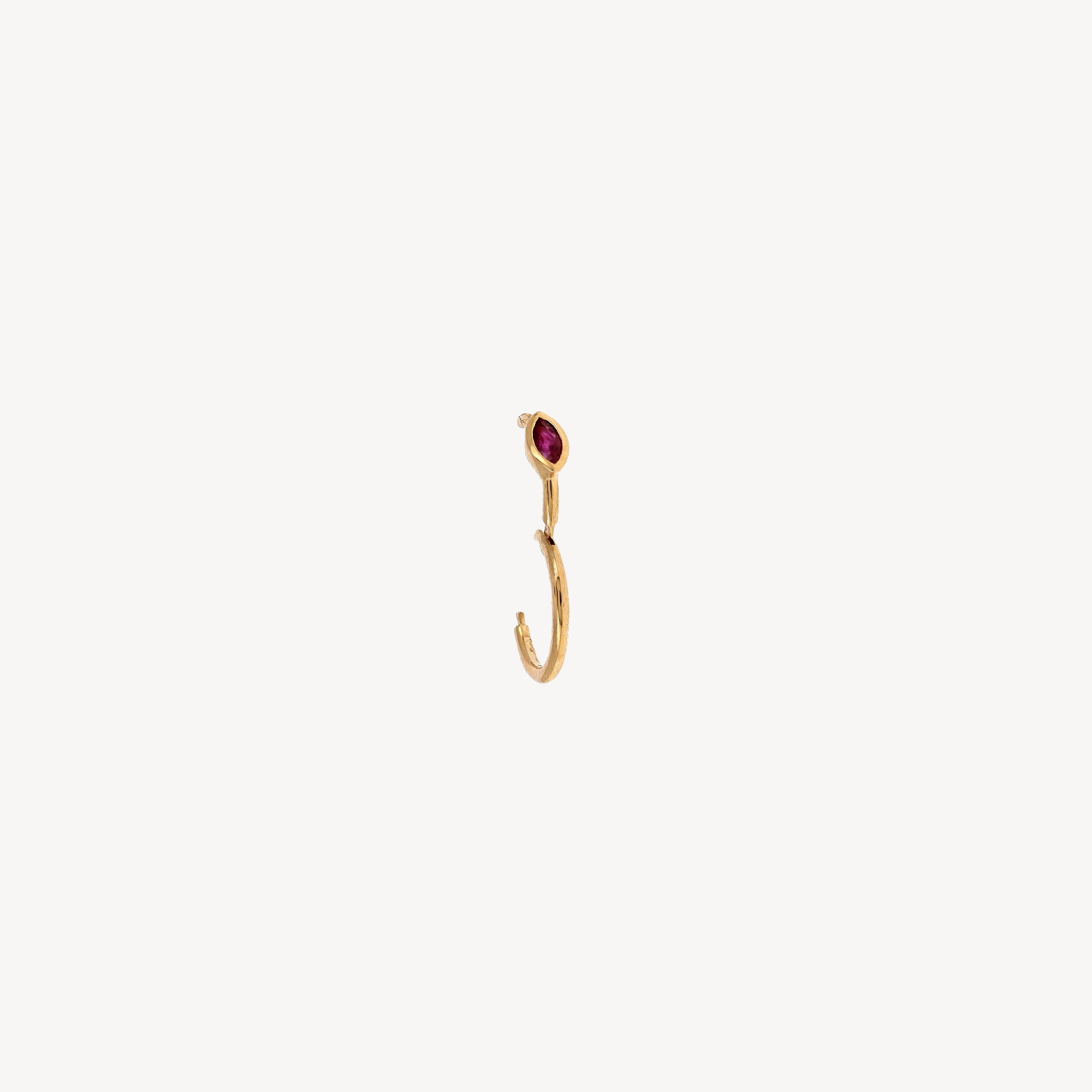 Piercing Hoop 8mm Ruby Marquise 3x2mm Rose Gold