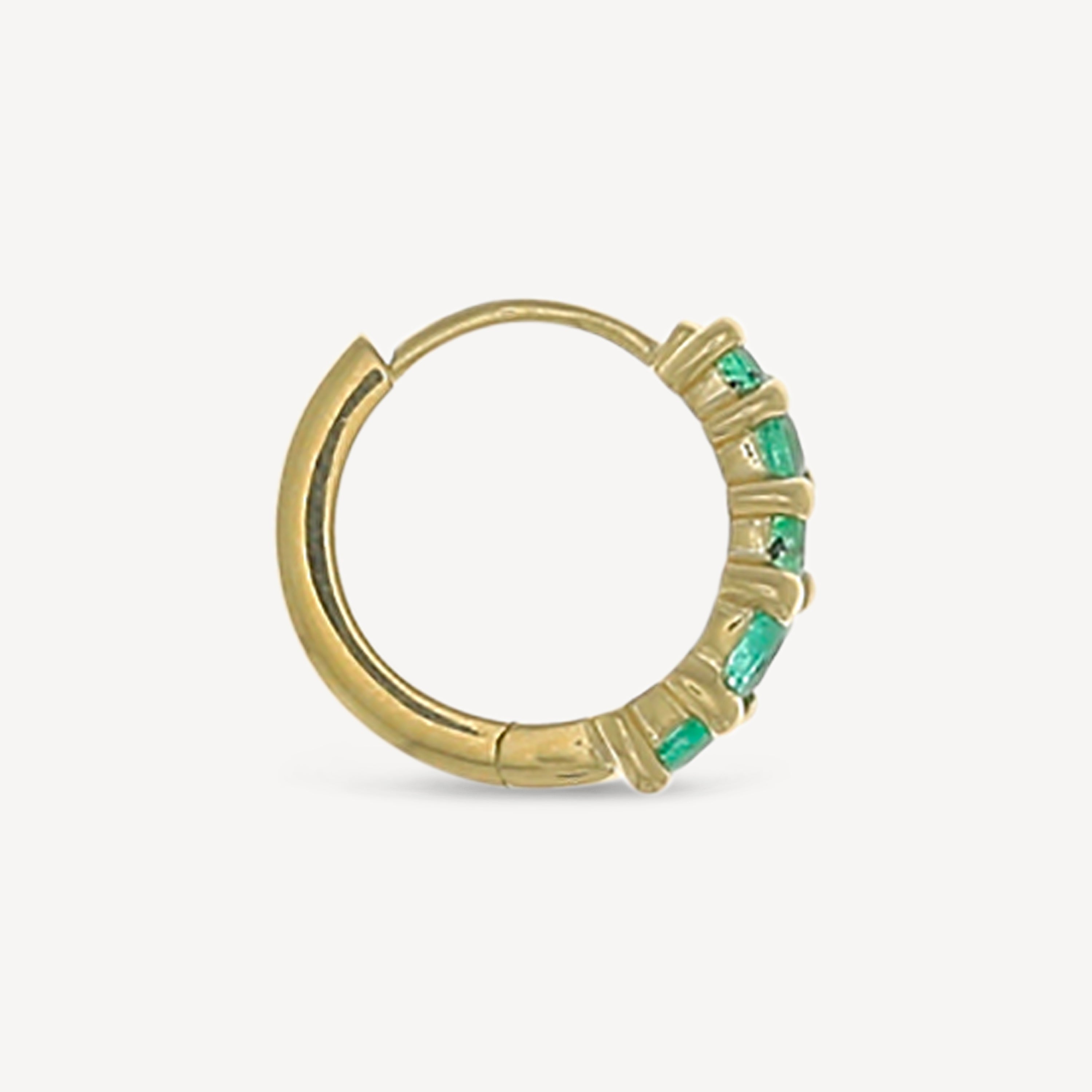 Piercing Hoop Gradient 5 Emeralds Yellow Gold