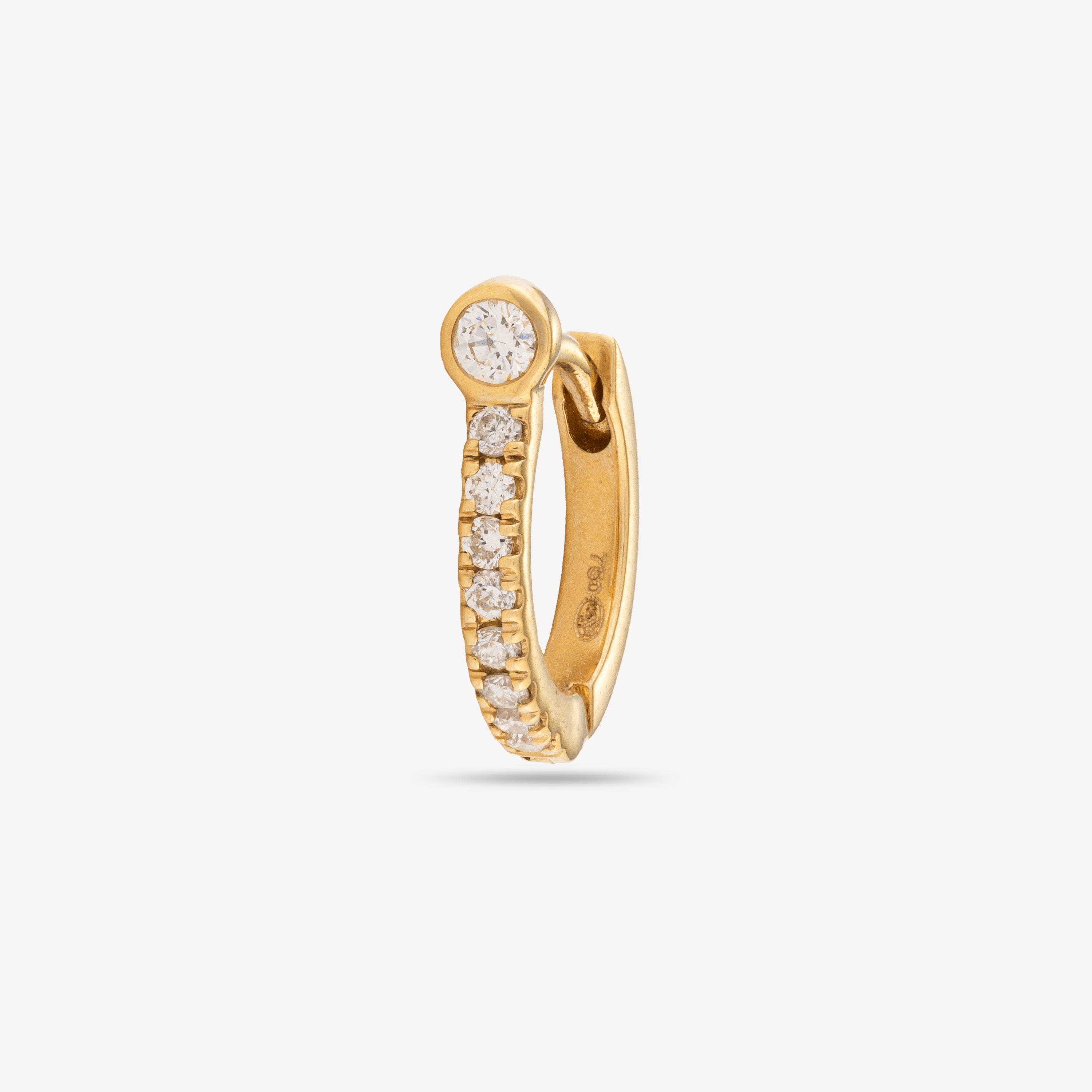 Hoop Demi Pavée Diamant Serti Clos Yellow Gold