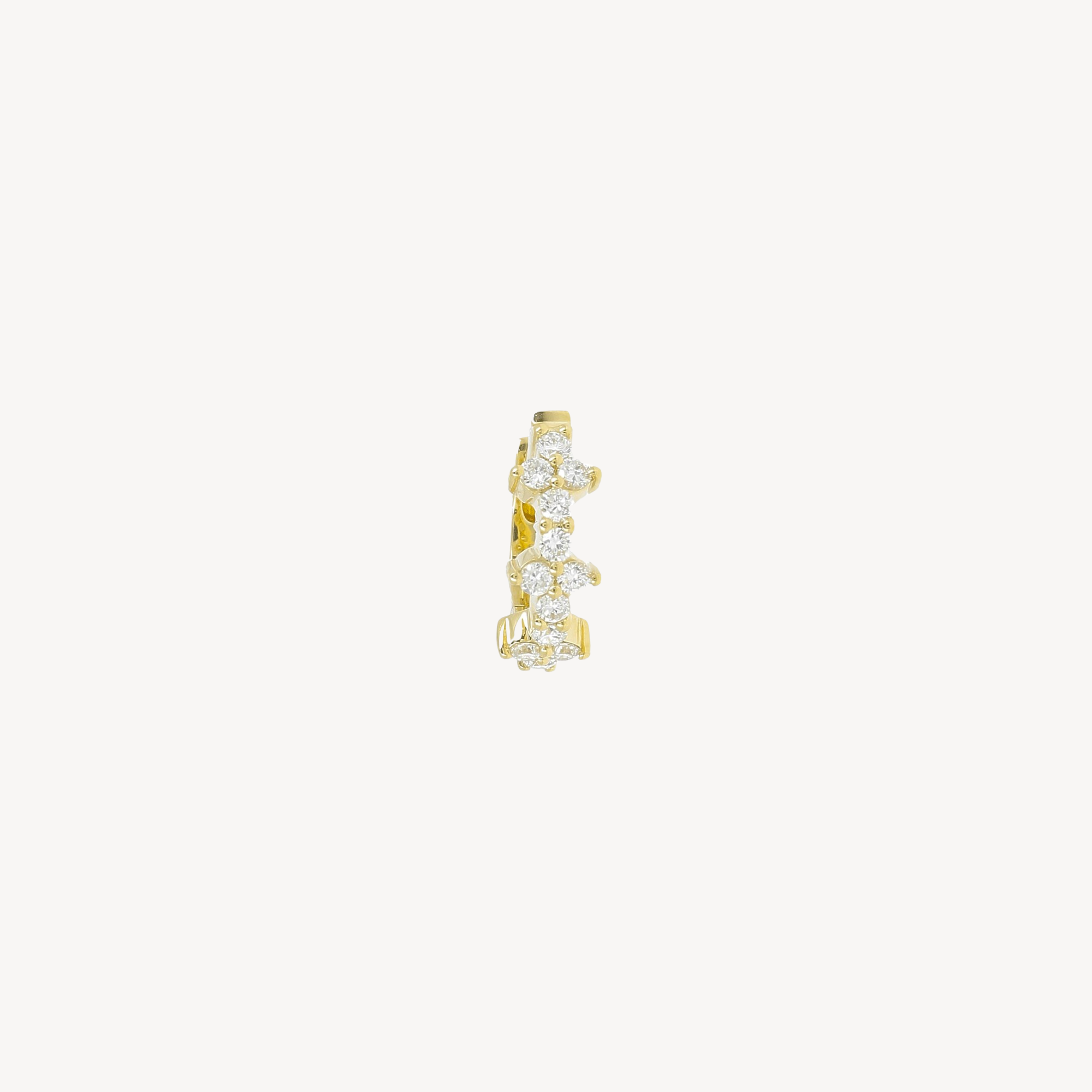 Piercing Hoop Multi Diamonds Yellow Gold