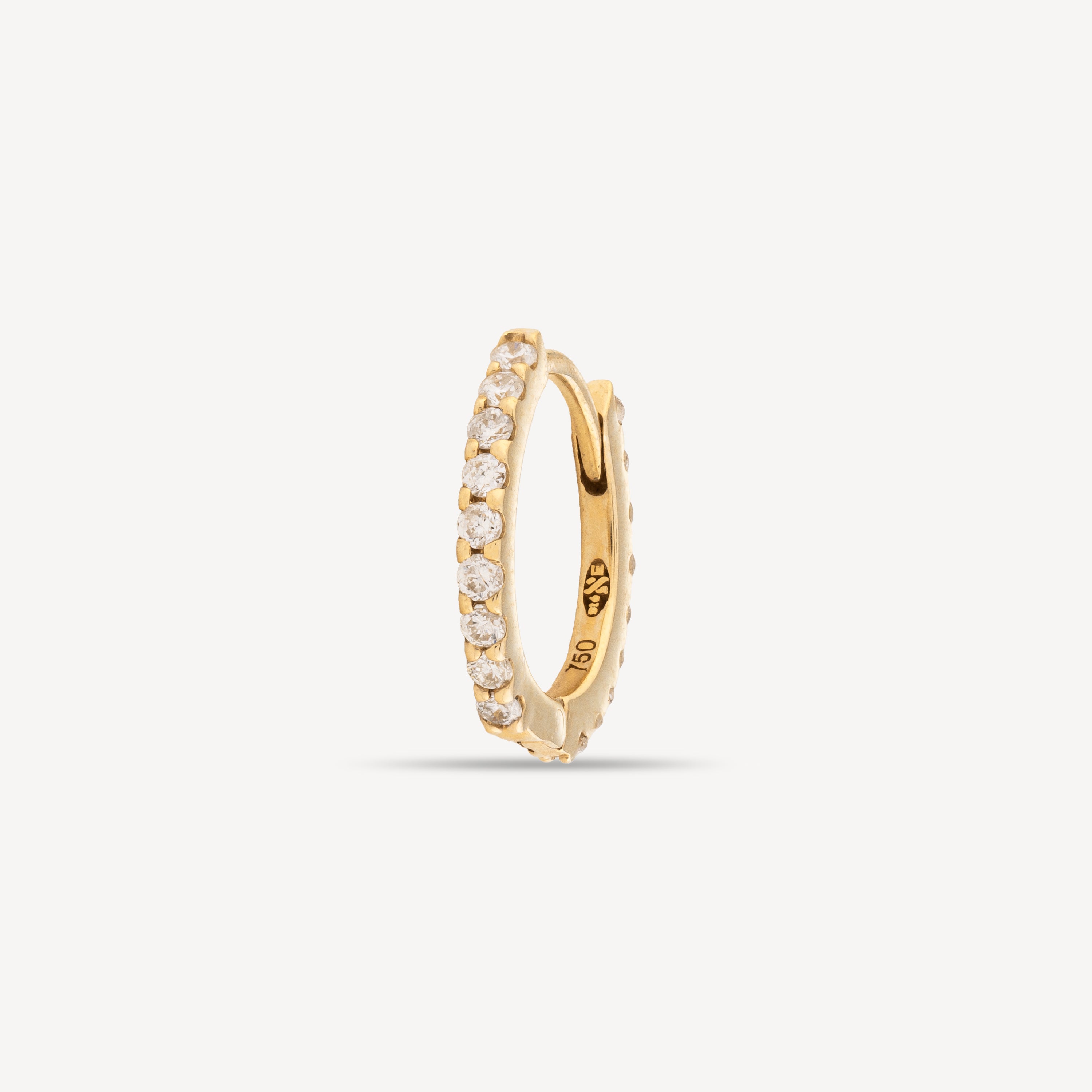 Hoop Yellow gold Full Pavé Diamonds