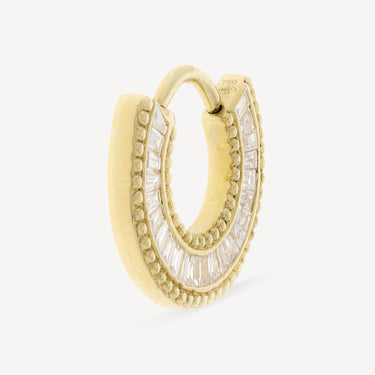 Piercing Hoop Plate Full Diamonds Yellow Gold