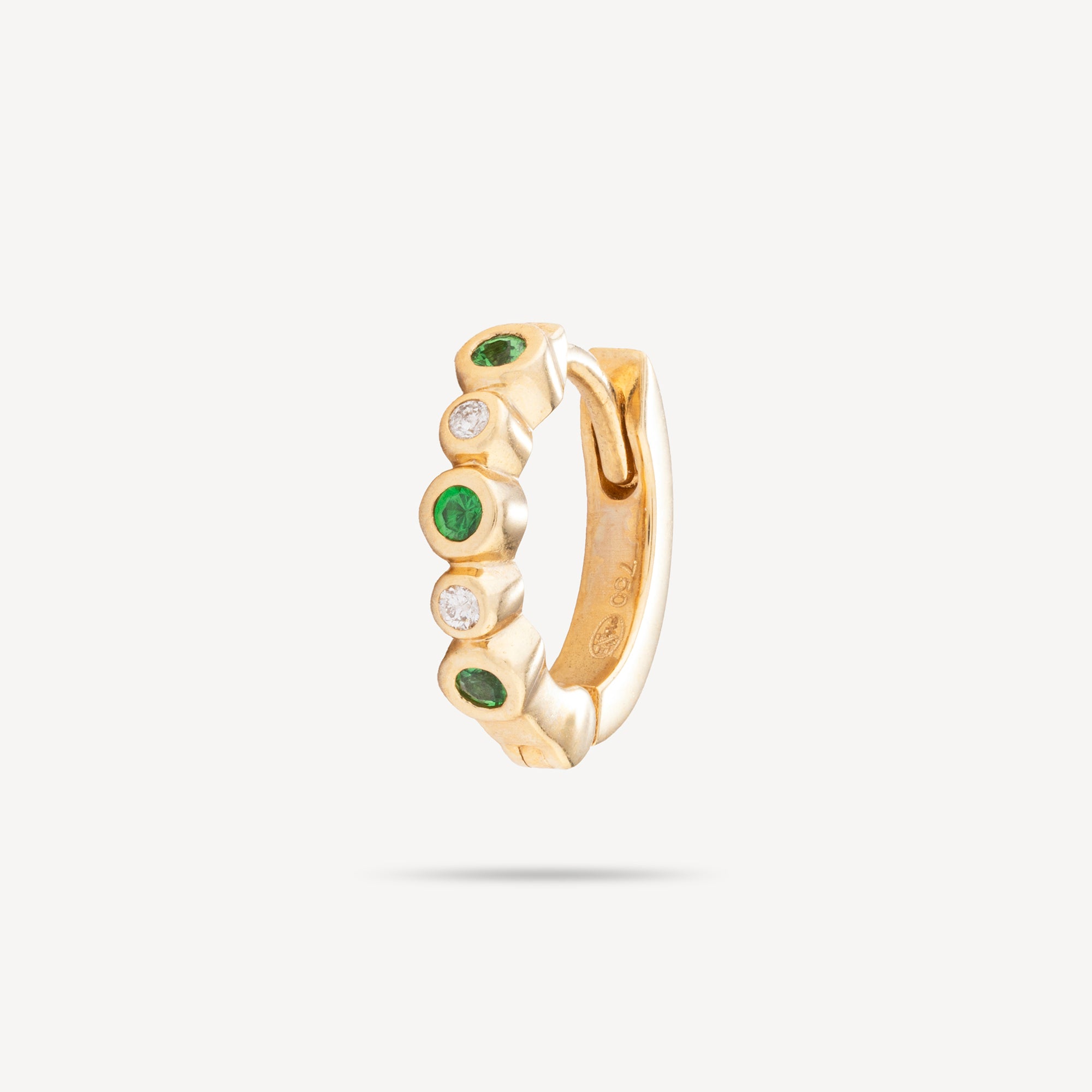 Hoop Clos set Tsavorite / YG Diamond