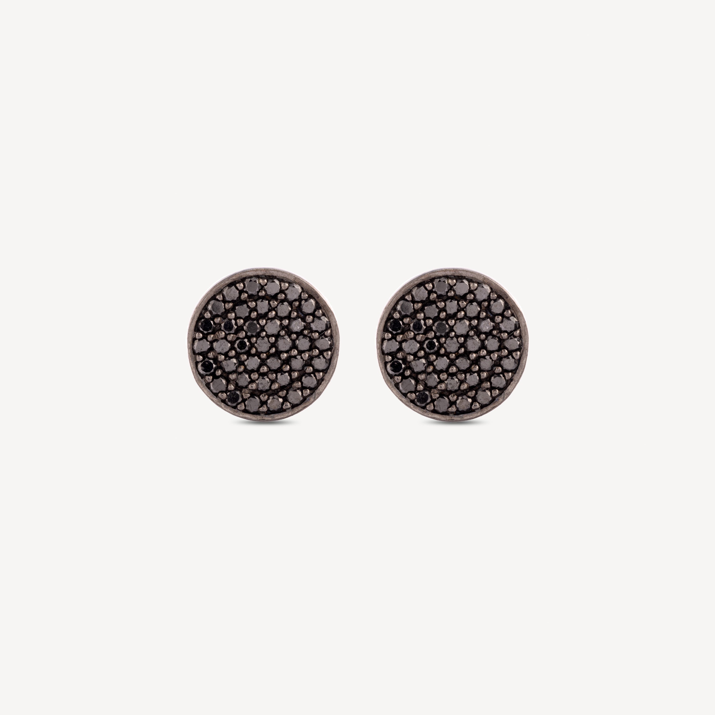 Round black earrings