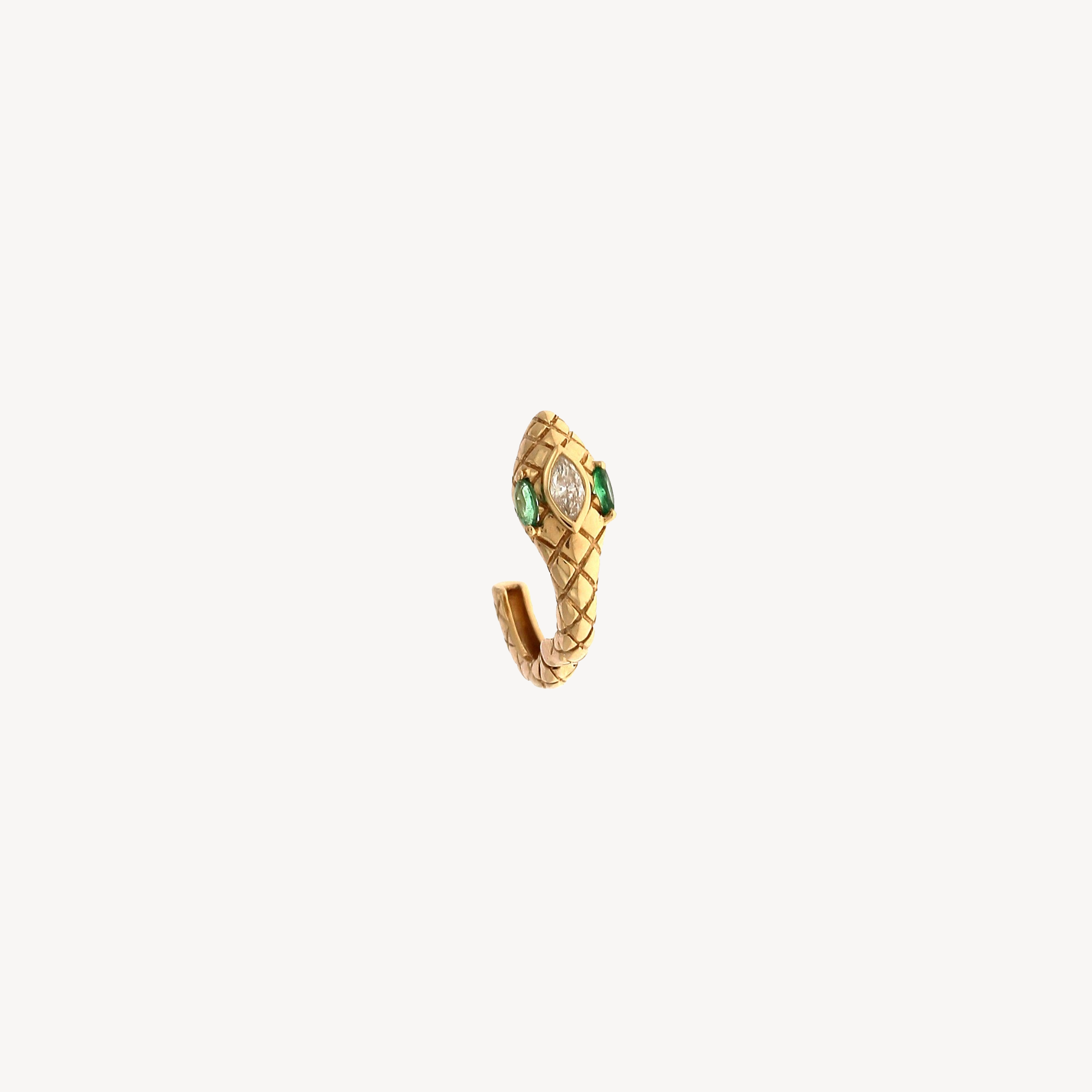 Hoop Emerald Marquise Snake Rose Gold