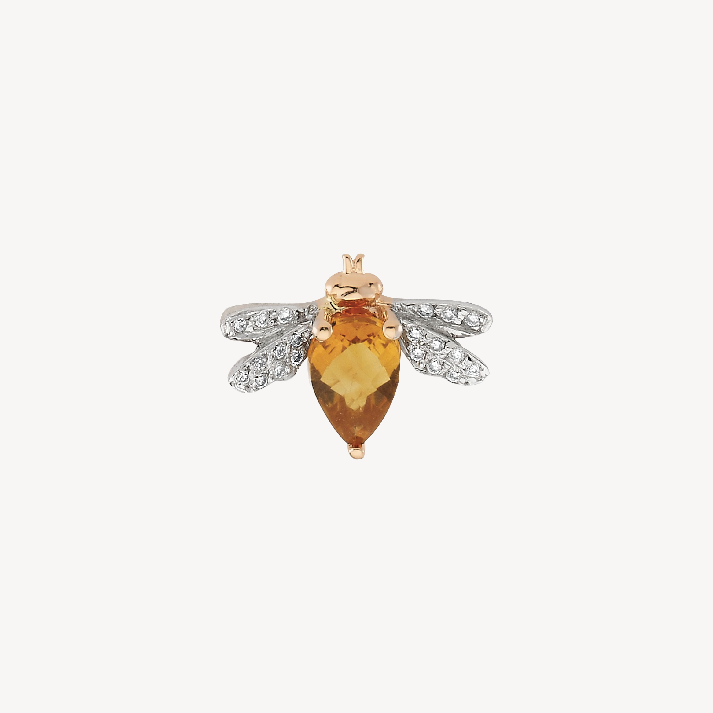 Citrine bee earring