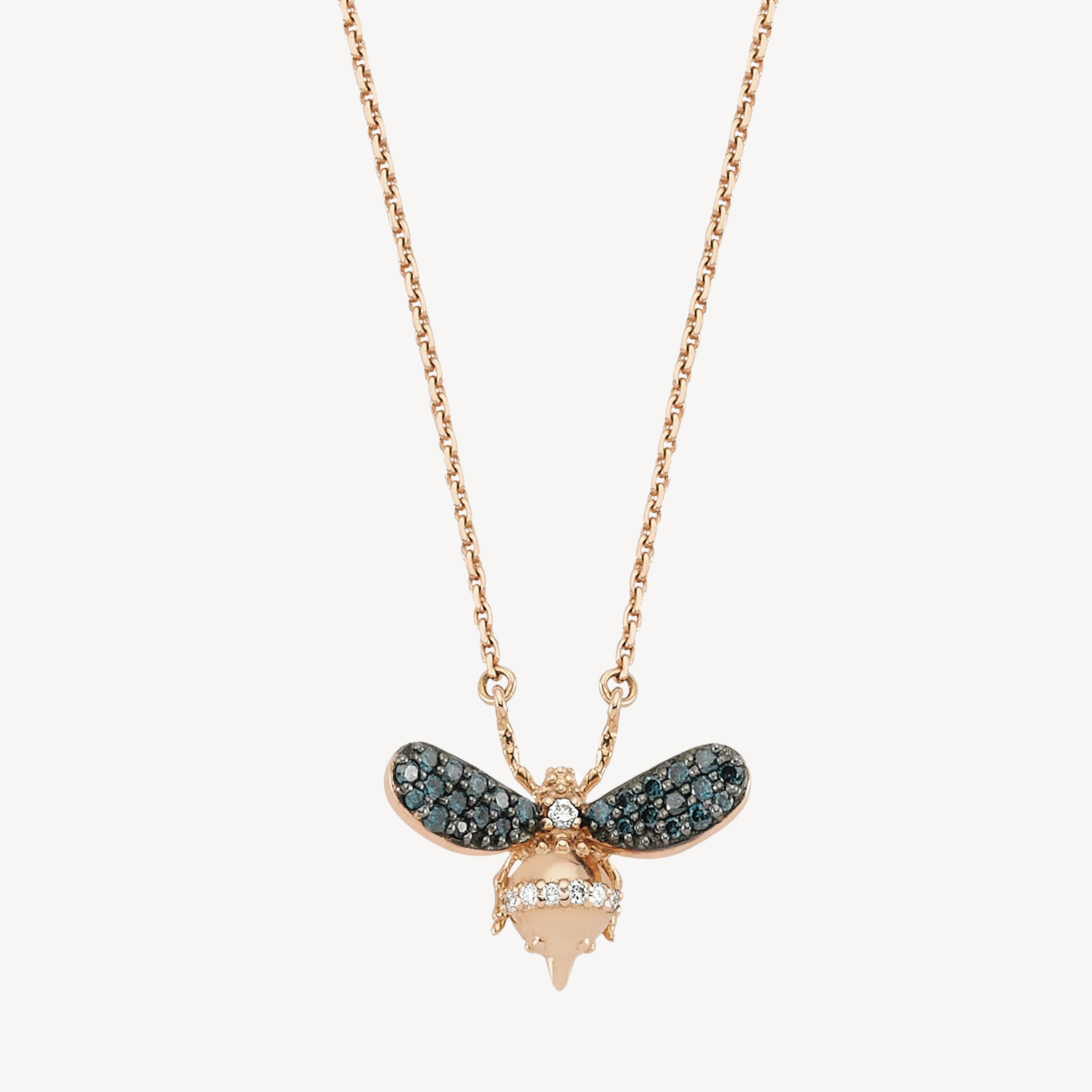 Blue Diamond bee necklace