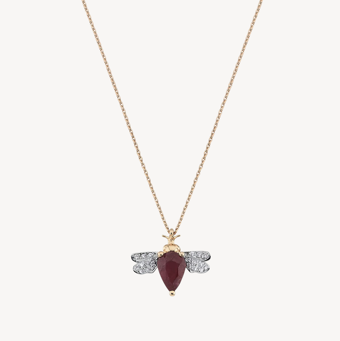 Ruby bee necklace