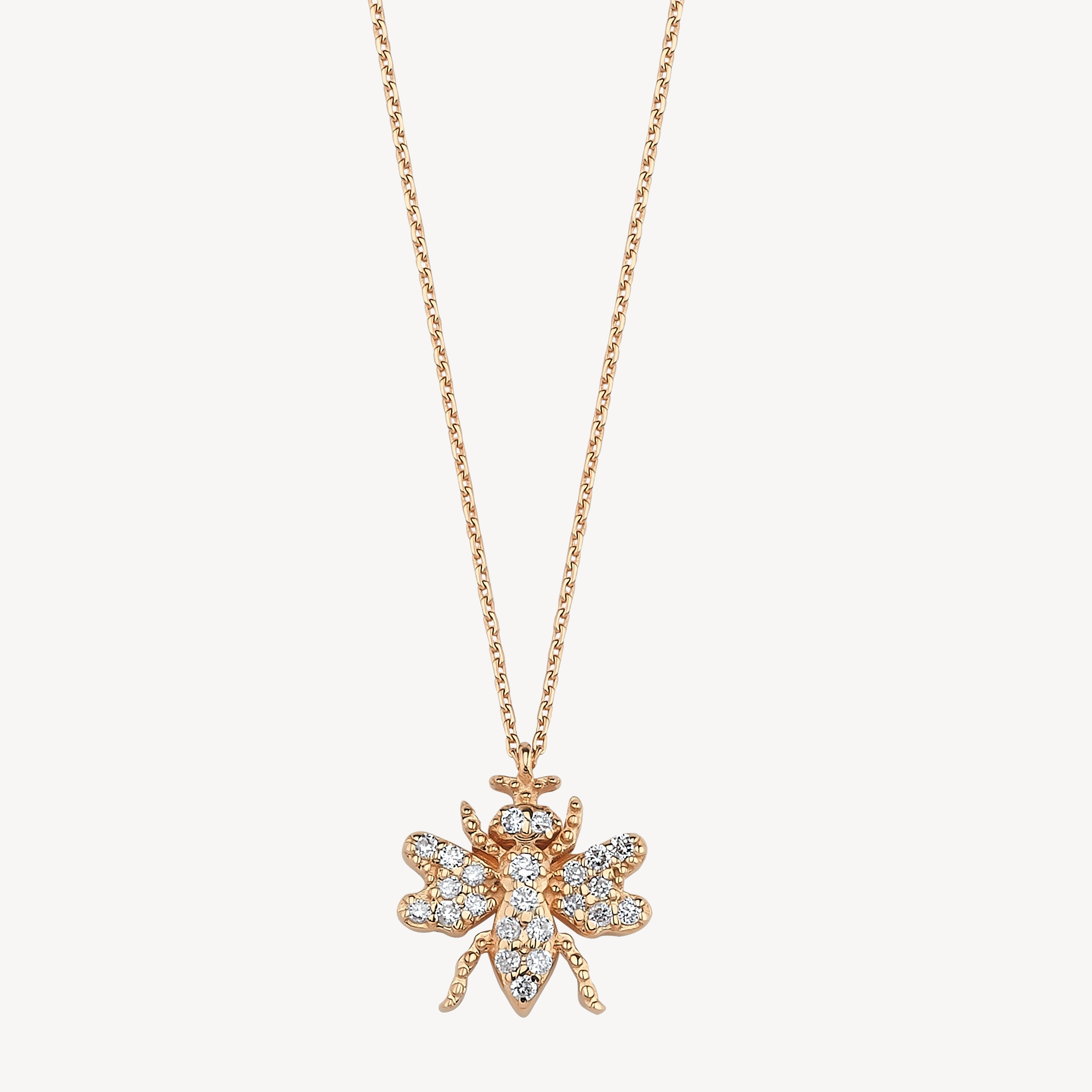 White Diamond bee necklace