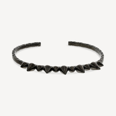 Spike Silver Bracelet Black