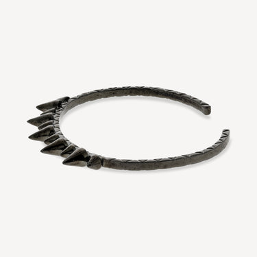 Spike Silver Bracelet Black