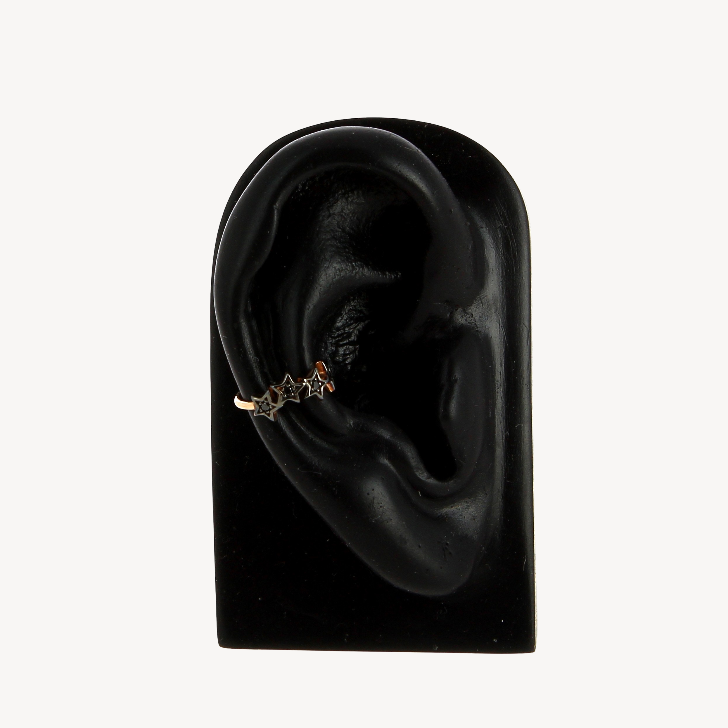 Earcuff 4 Stars Black Diamonds