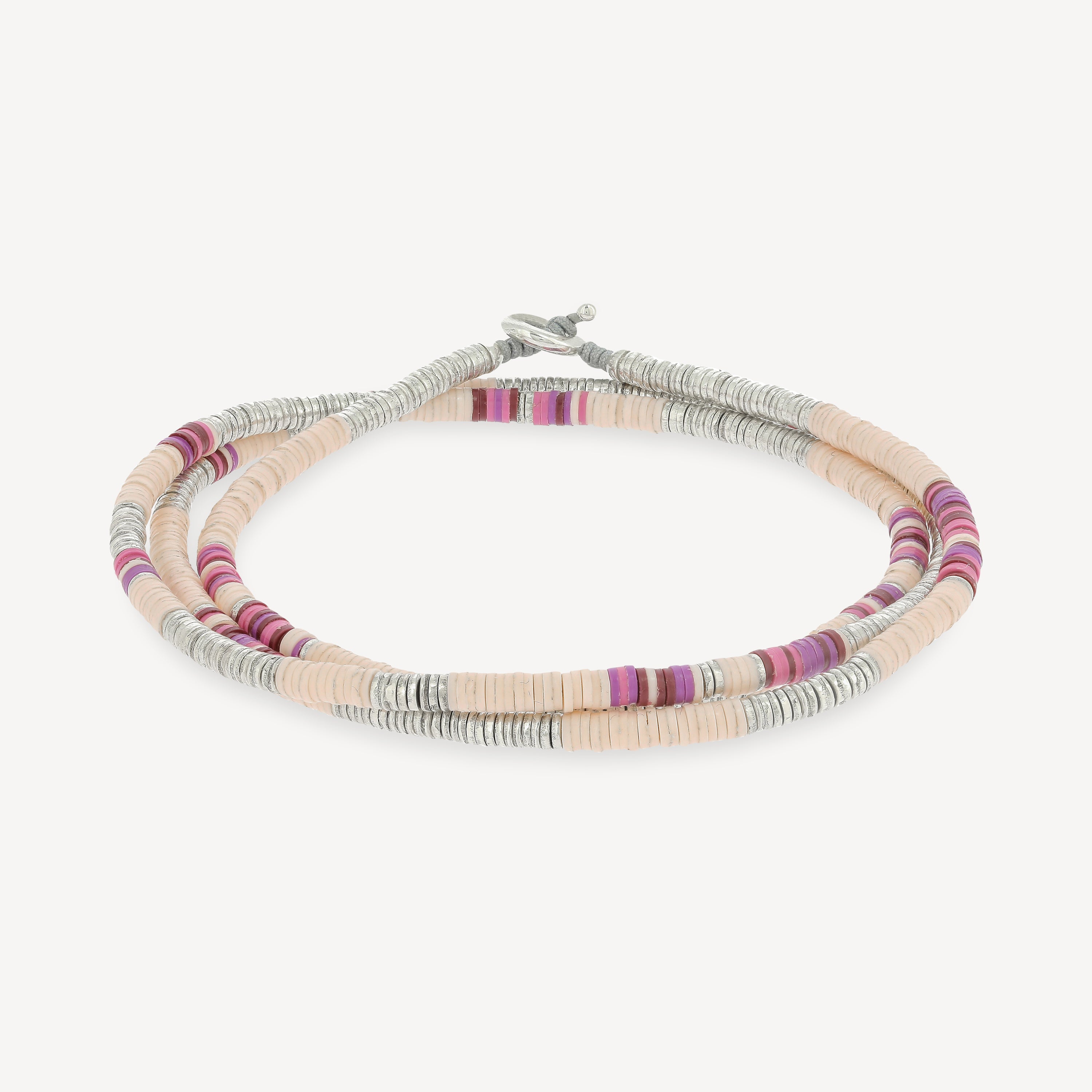 Komodo Triple Wrap Bracelet Light Pink Pattern