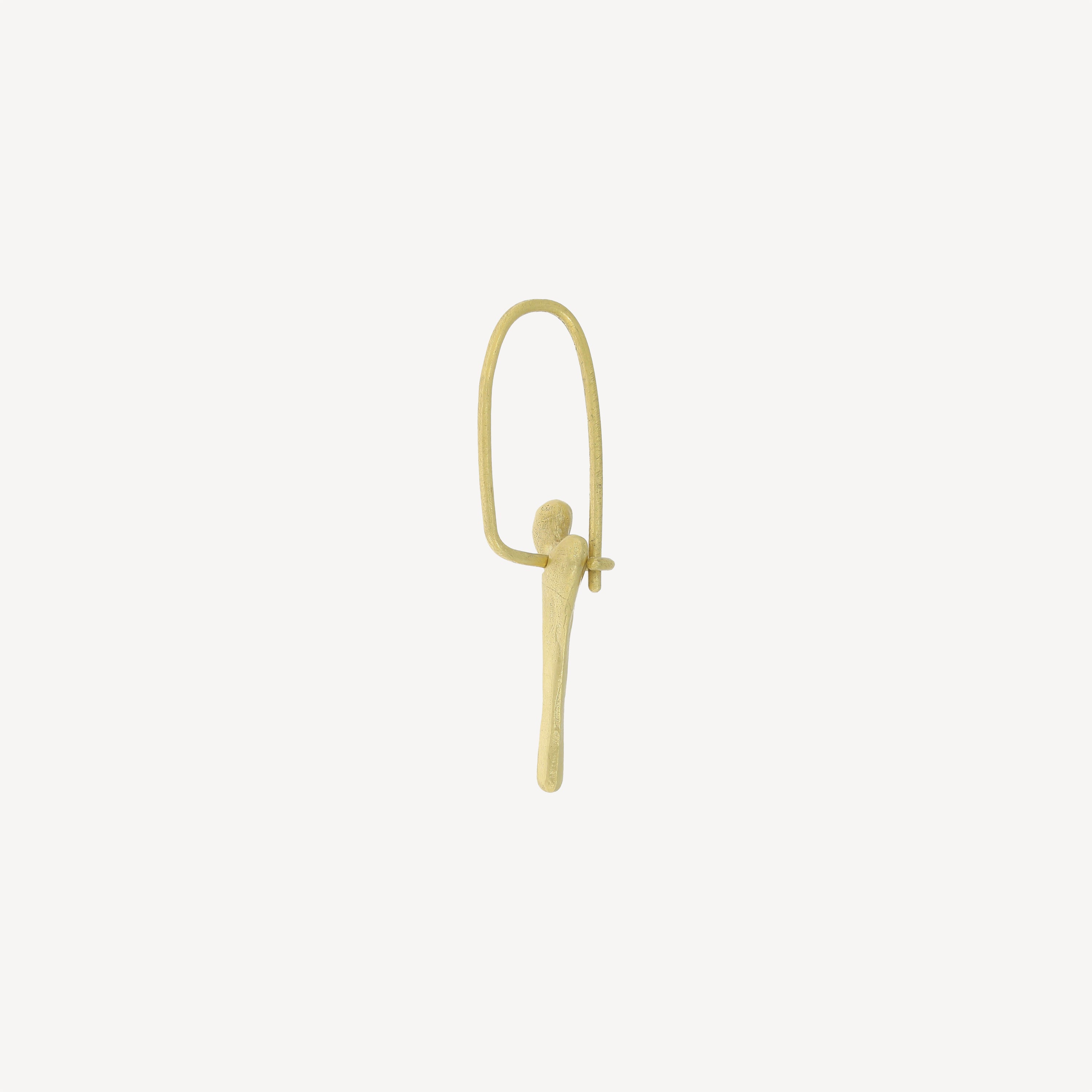 Yellow Gold Bone Earring