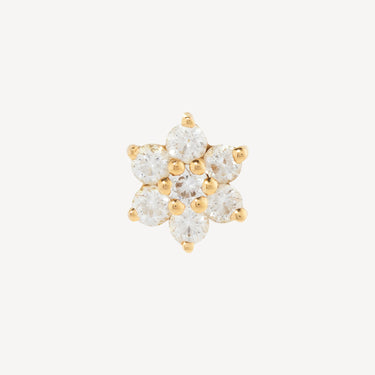 Stud Diamond Flower Threaded Earring