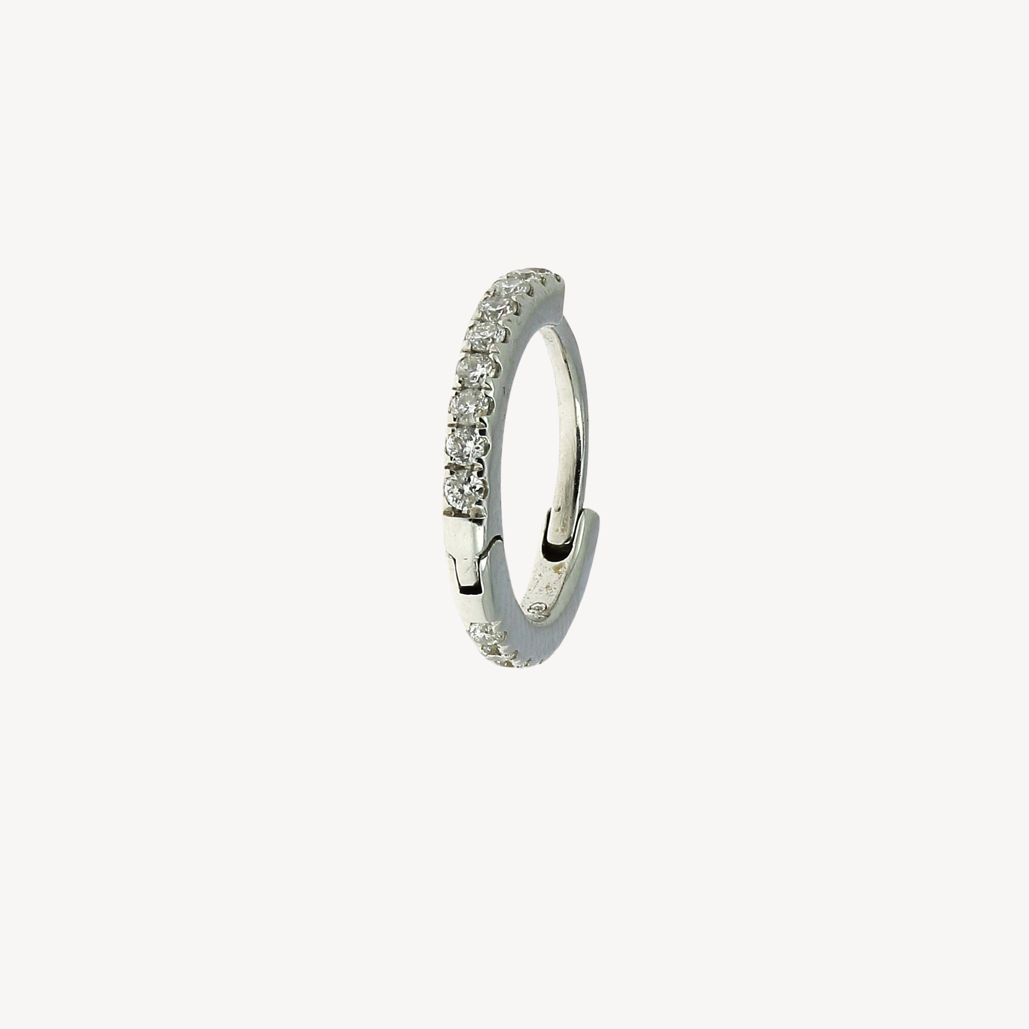 Hoop 8mm Full Pavé White Gold